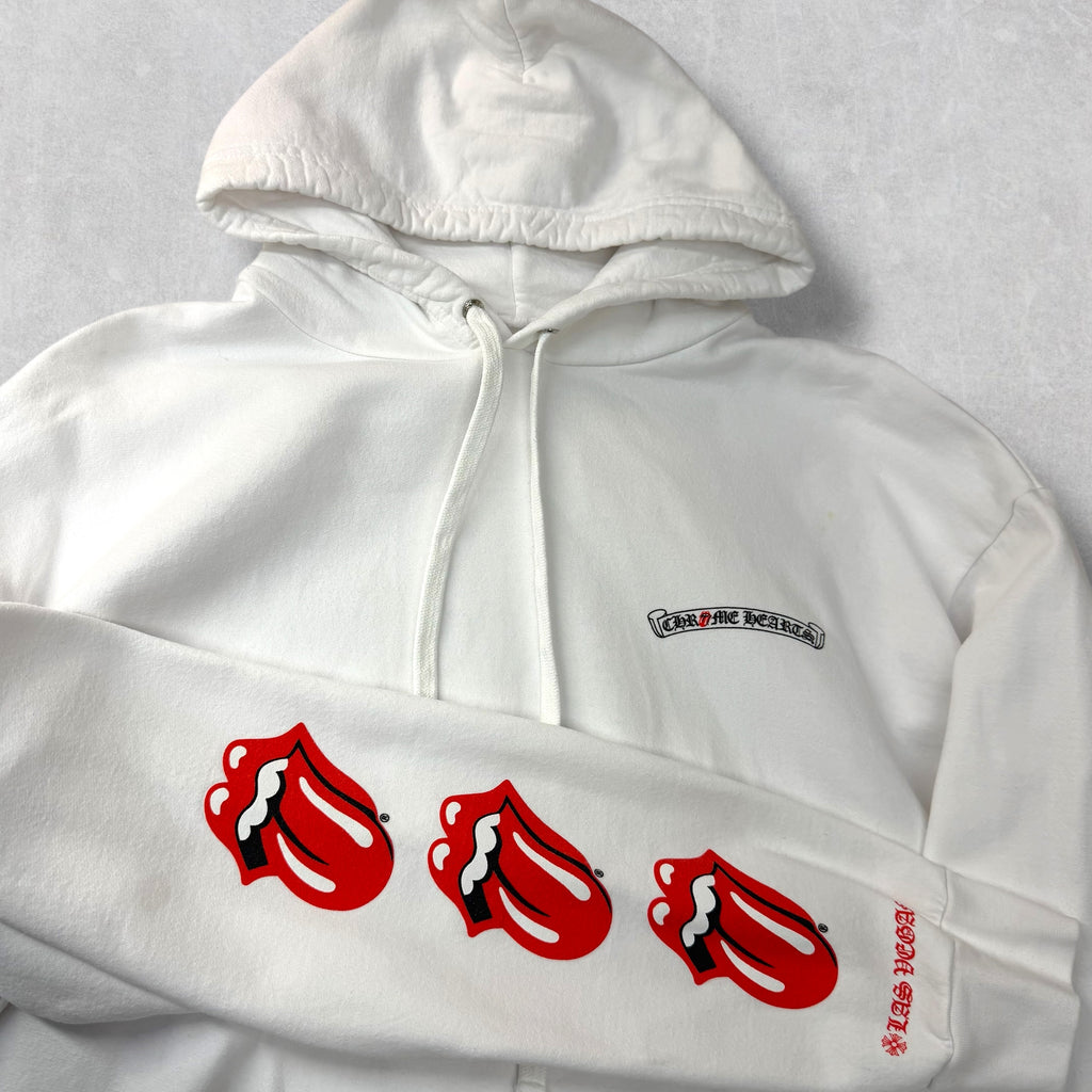 Chrome Hearts Rolling Stones White LV Lips Hoodie L