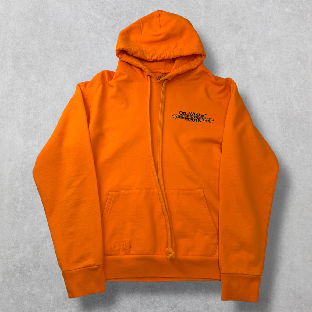 Chrome Hearts x Off-White Scroll Logo Hoodie Orange L