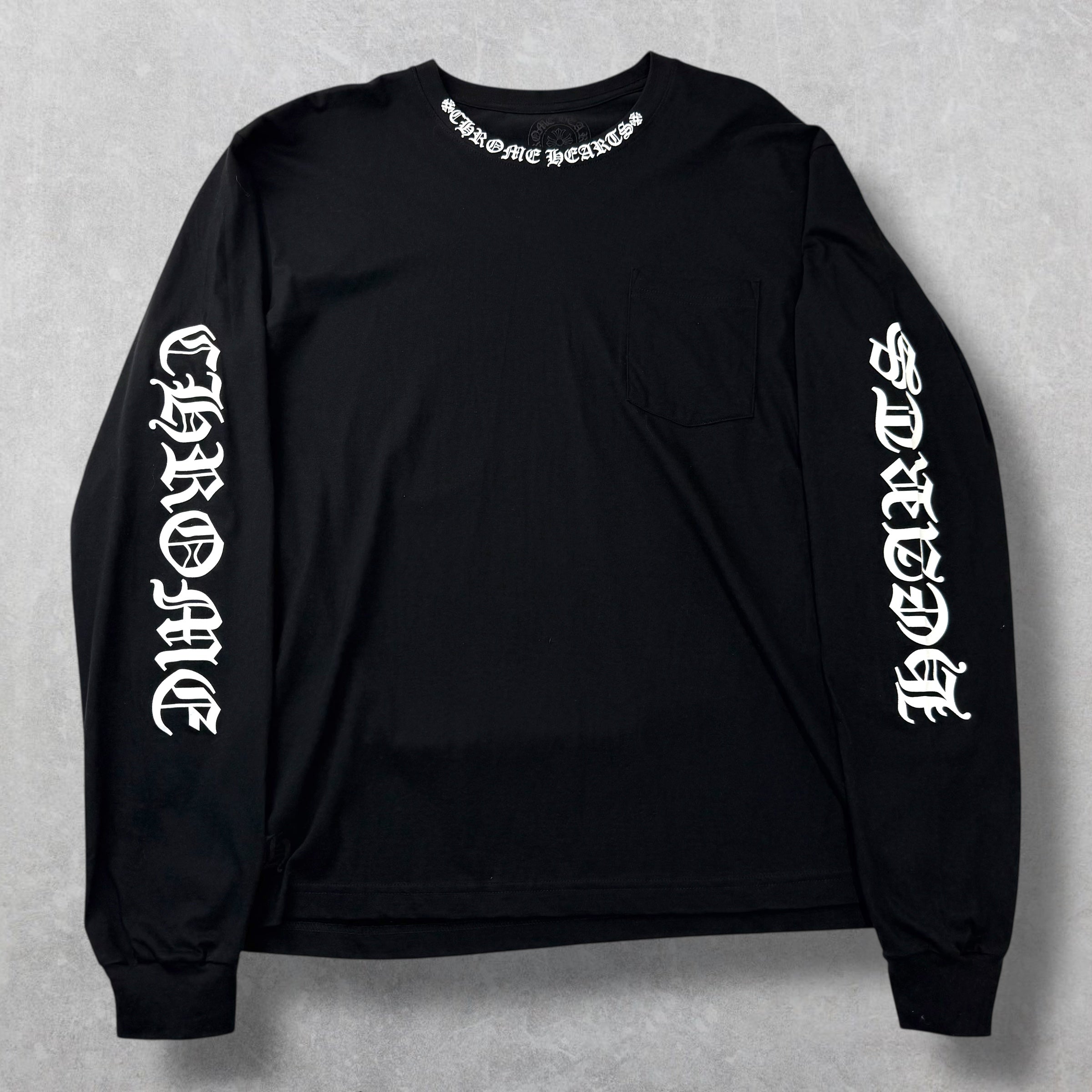 Chrome Hearts White Neck Logo L/S Tee Black XL