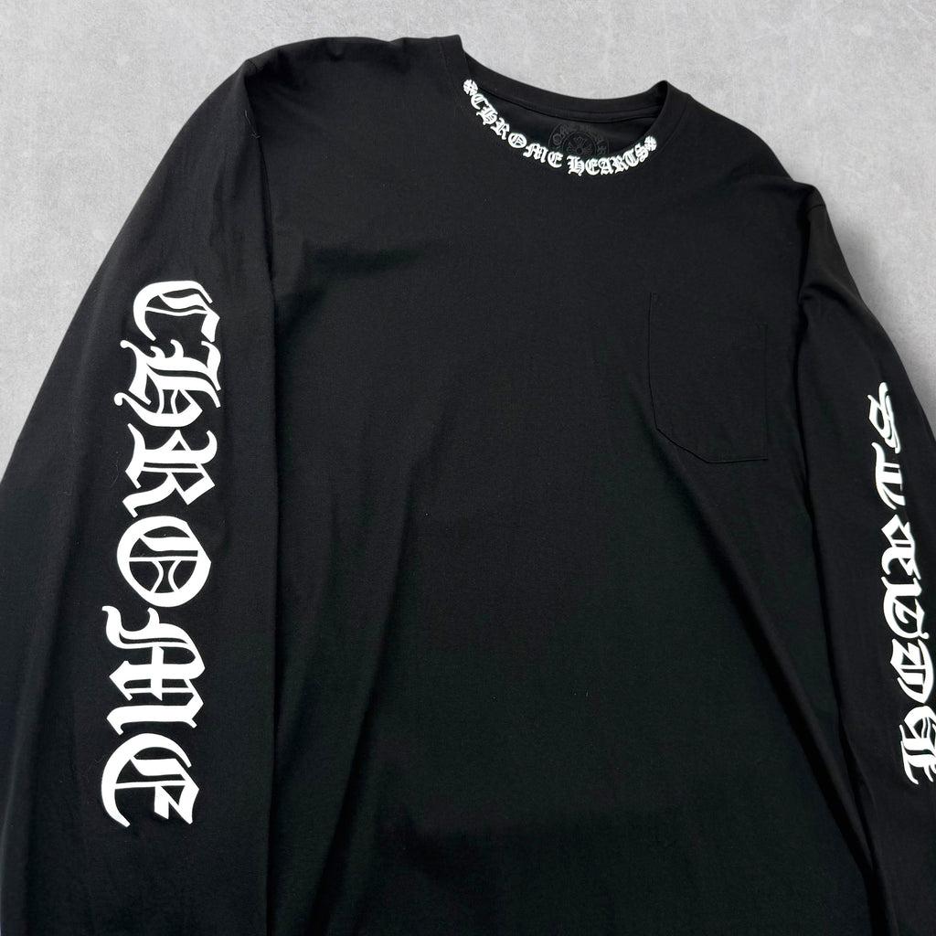 Chrome Hearts White Neck Logo L/S Tee Black XL