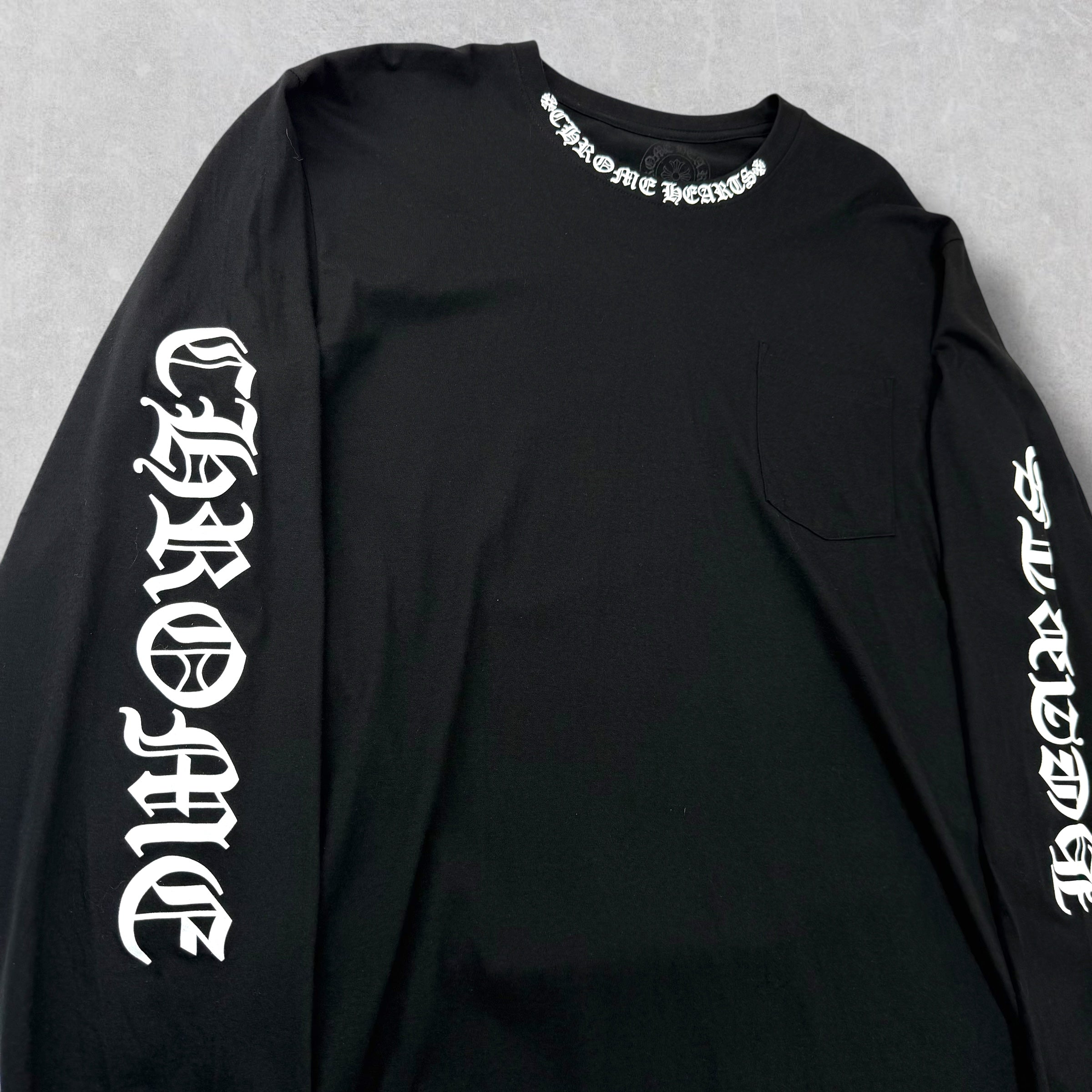 Chrome Hearts White Neck Logo L/S Tee Black XL