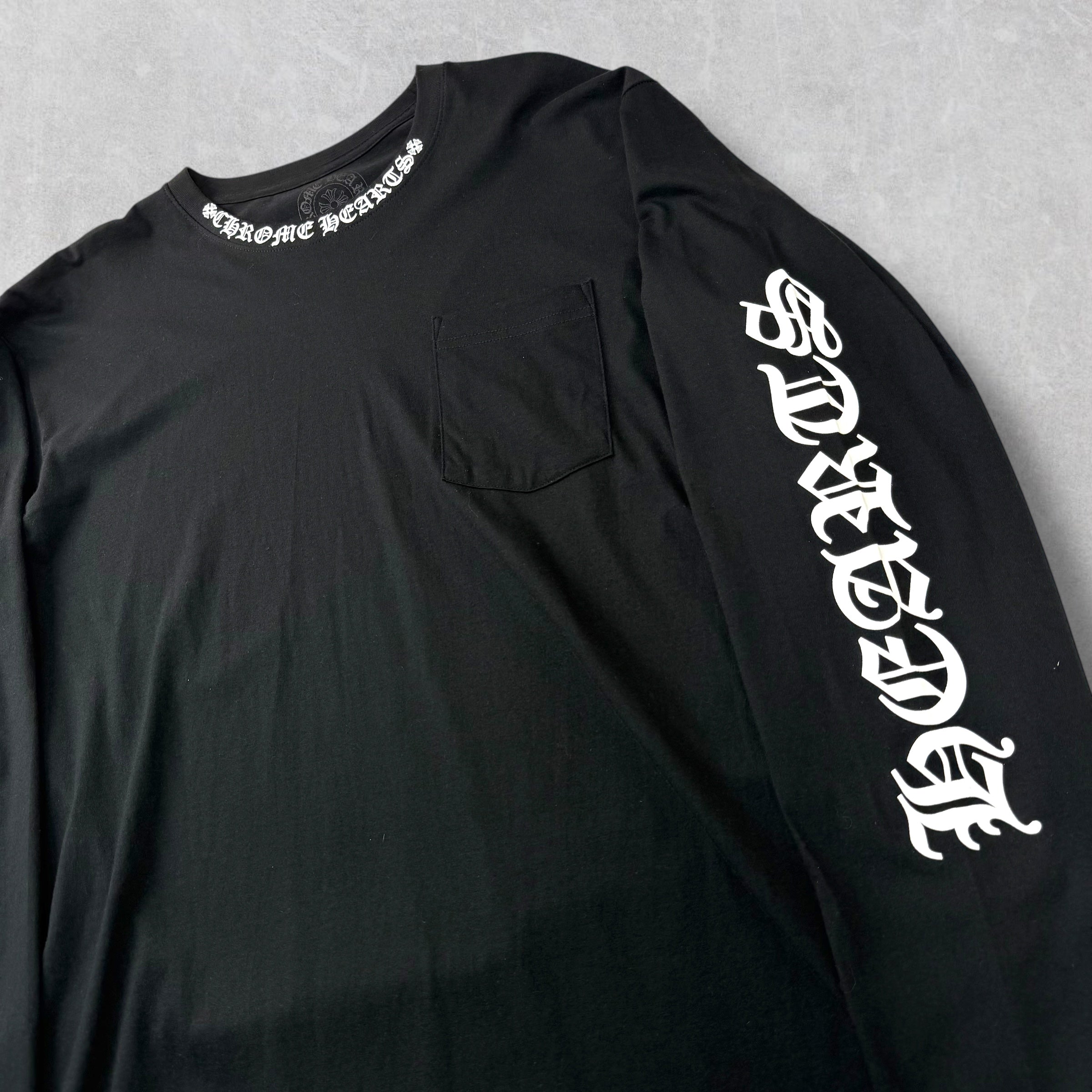 Chrome Hearts White Neck Logo L/S Tee Black XL