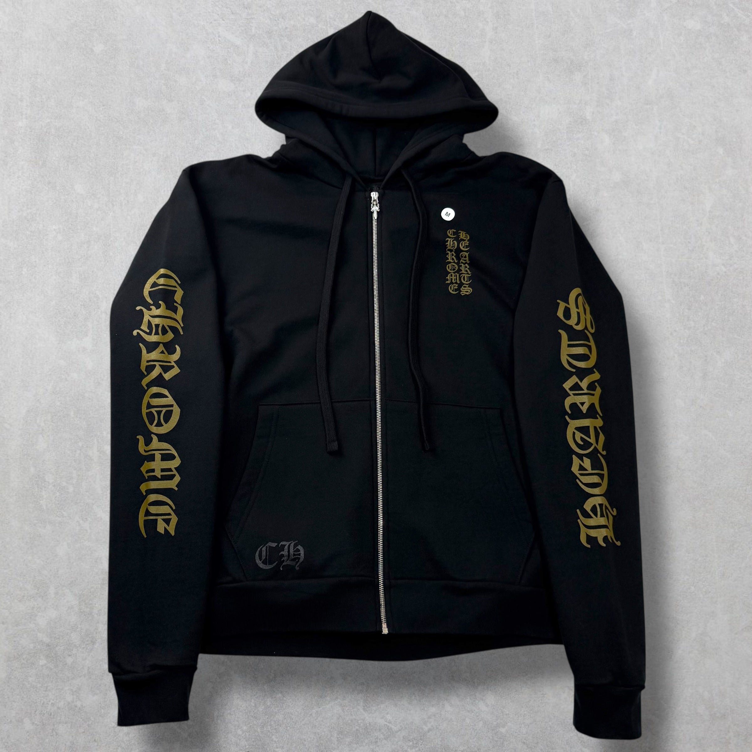 Chrome Hearts Olive Vertical Logo Zip Up M