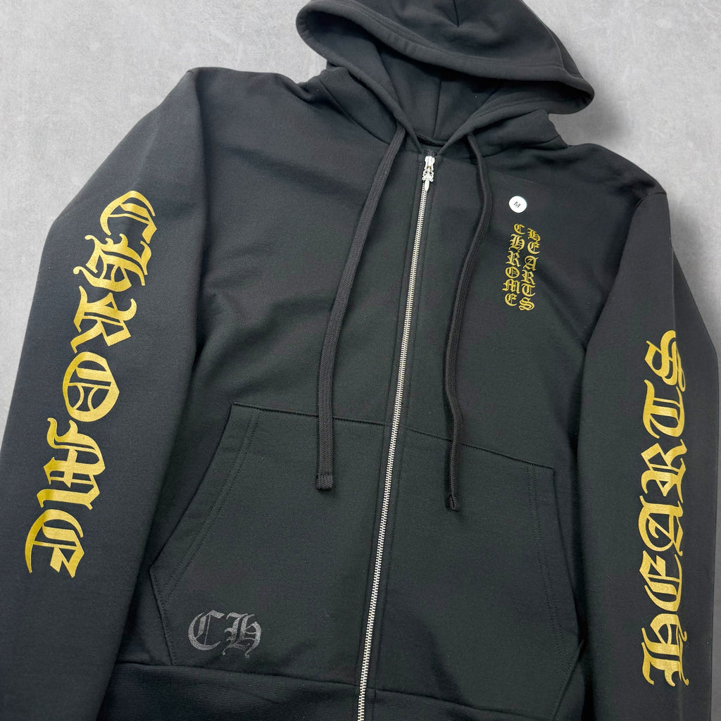 Chrome Hearts Olive Vertical Logo Zip Up L