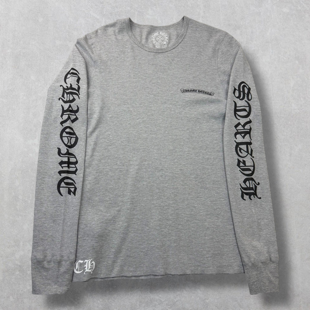 Chrome Hearts Scroll Logo Grey Thermal L/S Tee XL