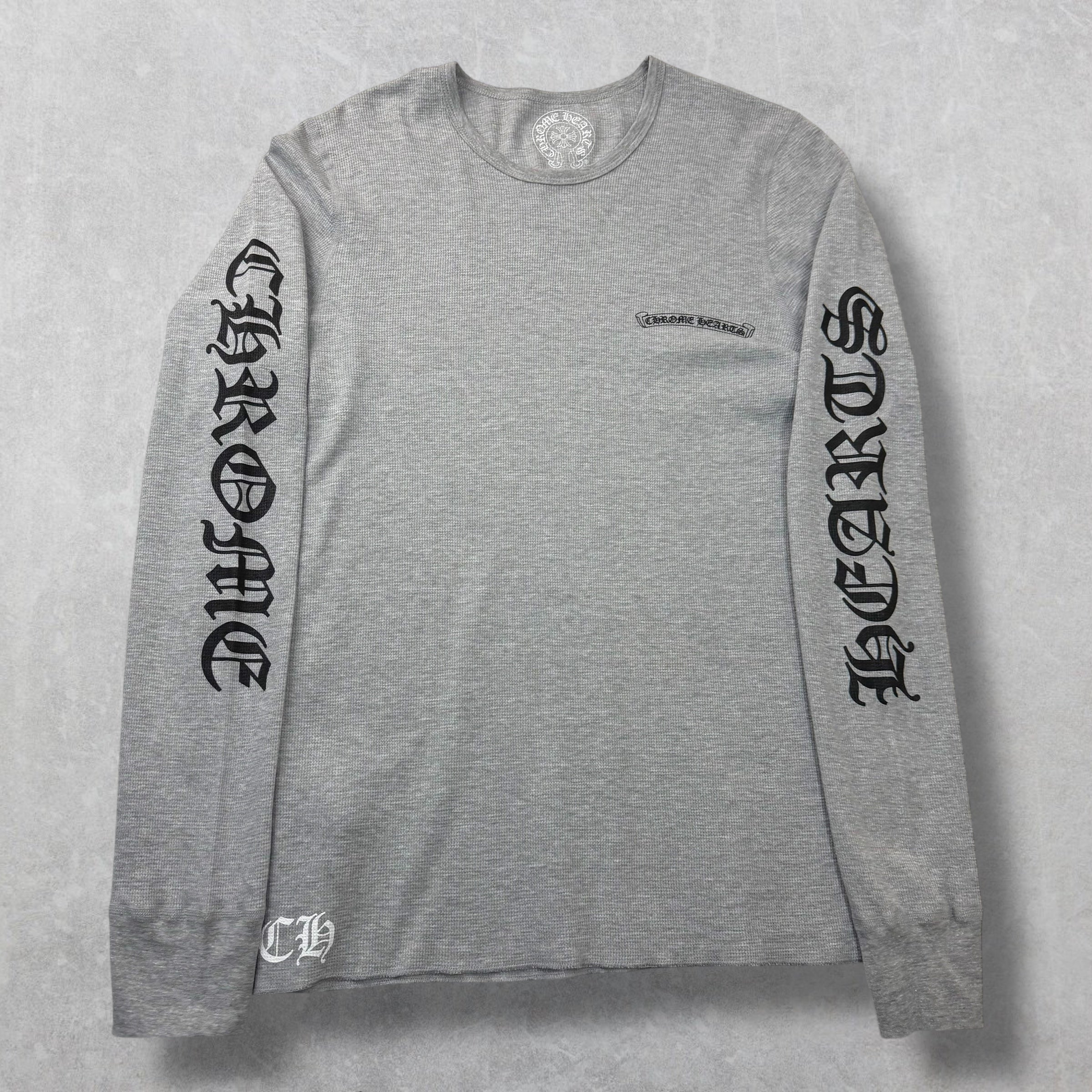 Chrome Hearts Scroll Logo Grey Thermal L/S Tee XL