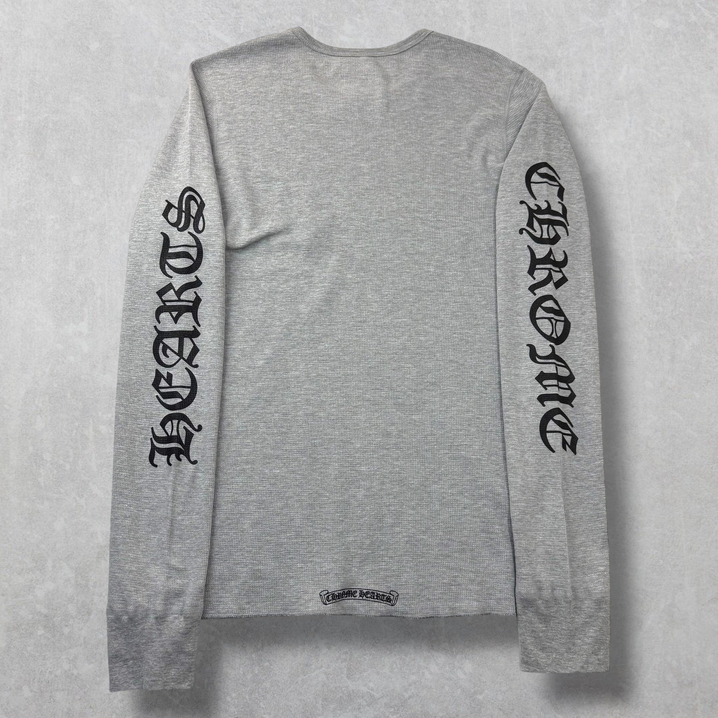 Chrome Hearts Scroll Logo Grey Thermal L/S Tee XL