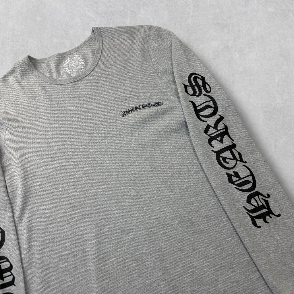 Chrome Hearts Scroll Logo Grey Thermal L/S Tee XL