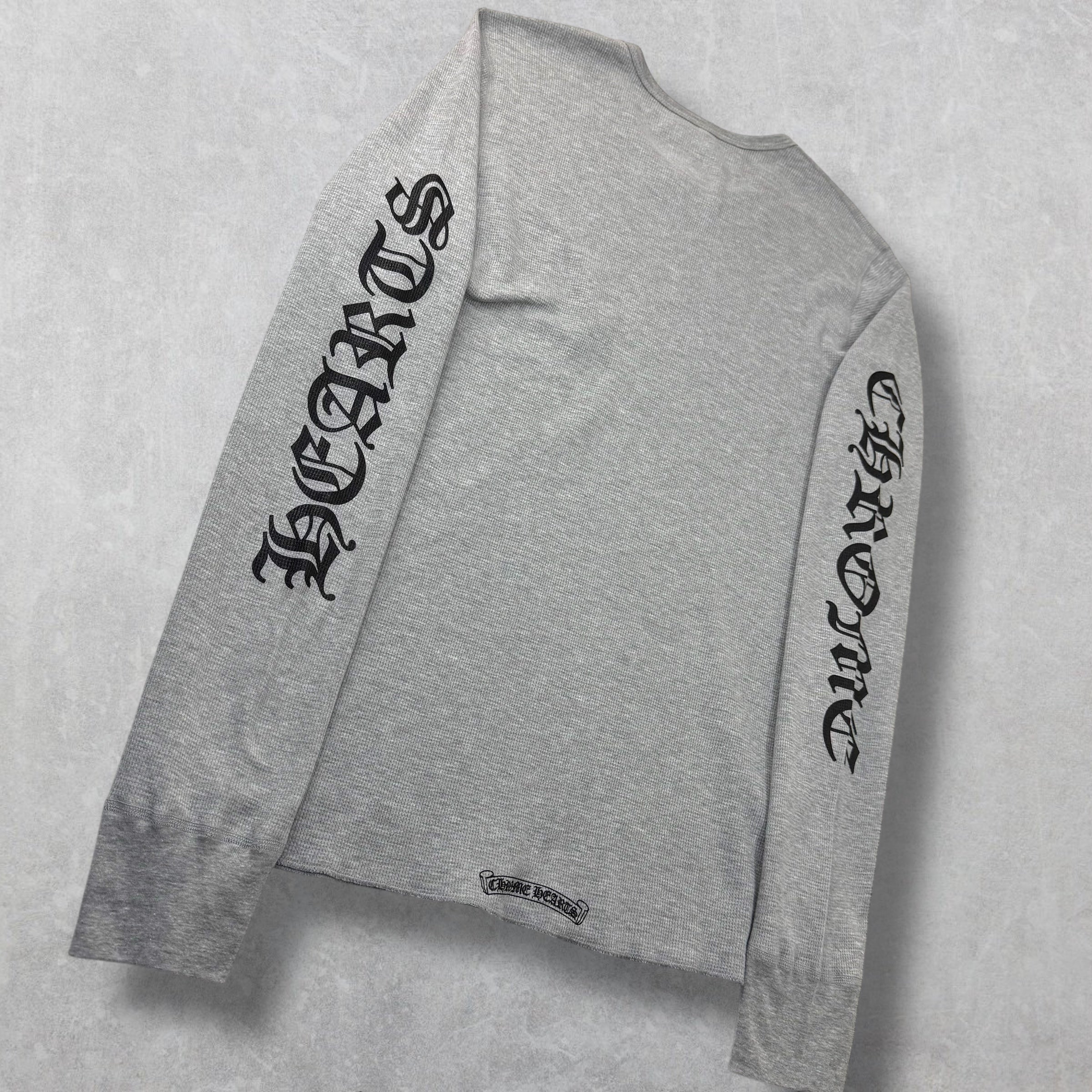 Chrome Hearts Scroll Logo Grey Thermal L/S Tee XL