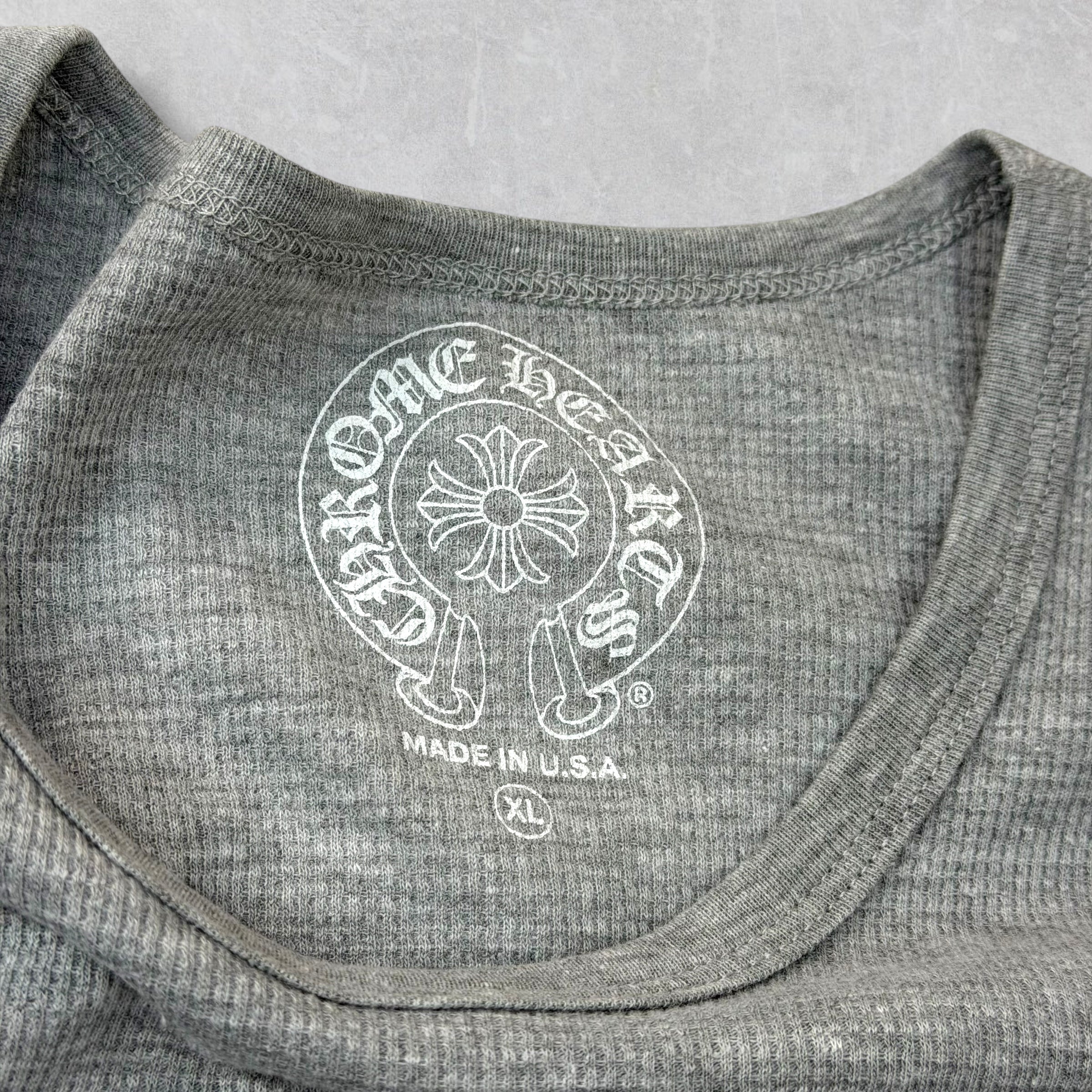 Chrome Hearts Scroll Logo Grey Thermal L/S Tee XL