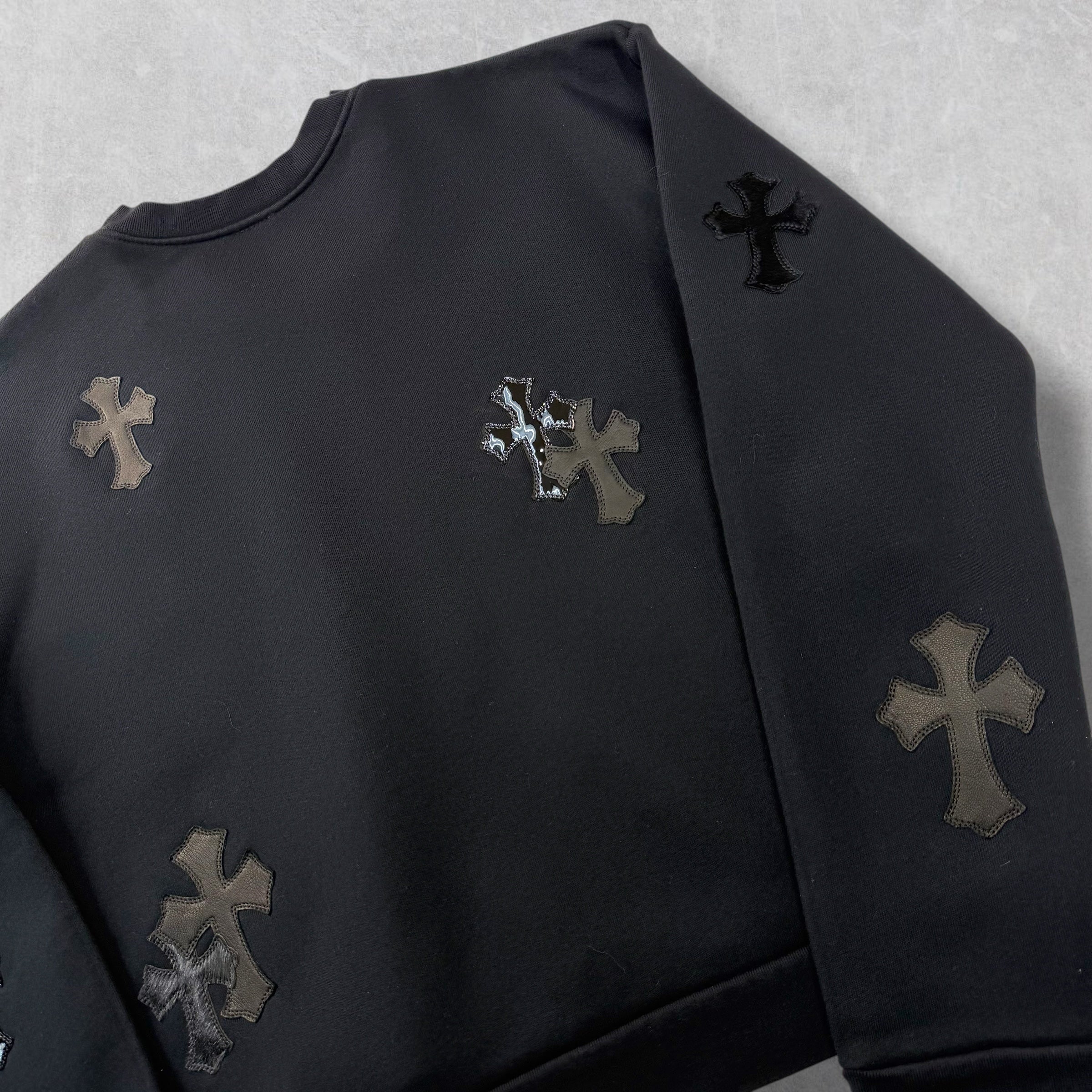 Chrome Hearts Pony-hair Multicross Patch Crewneck S