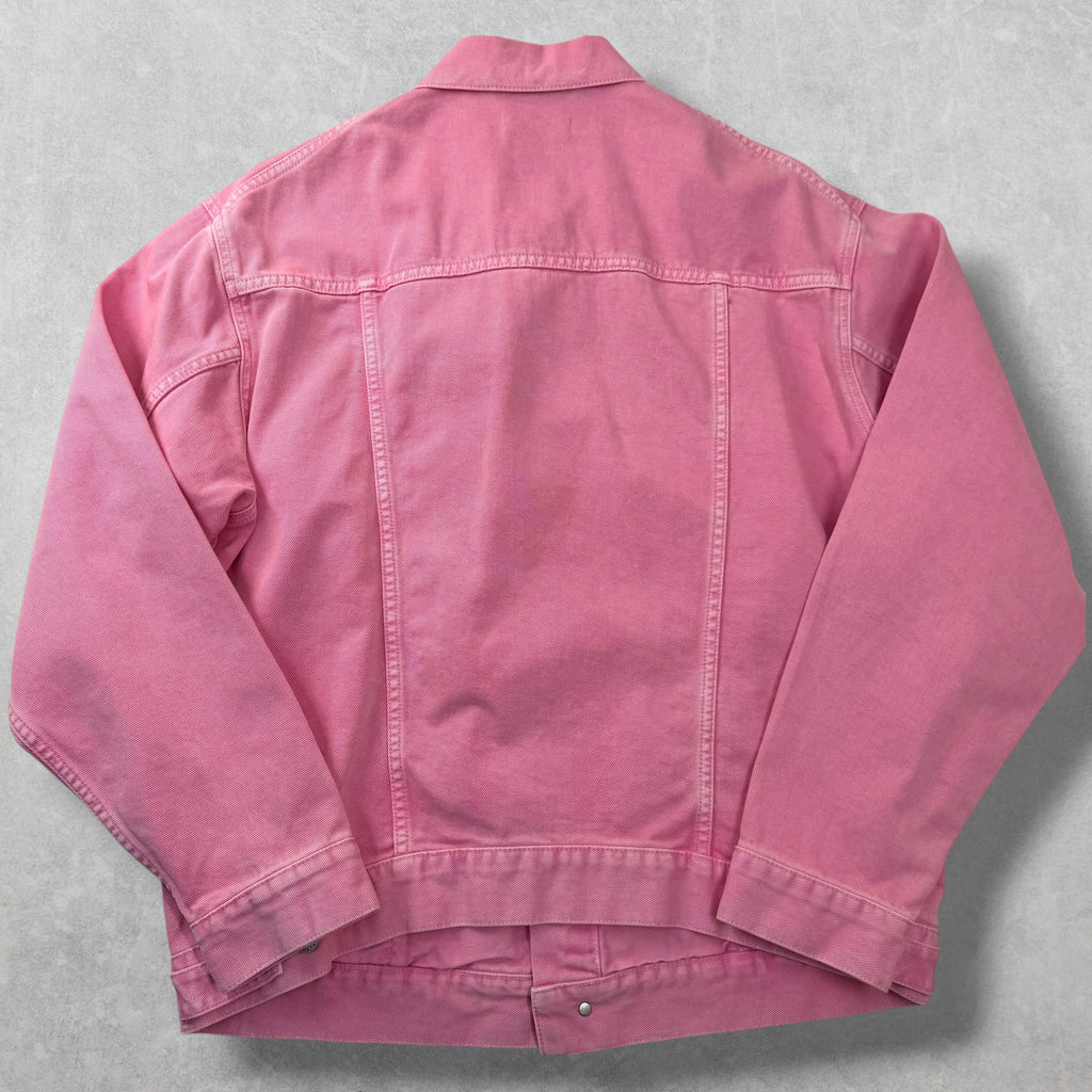 Balenciaga Embroidered Logo Pink Denim Jacket 34 (M)