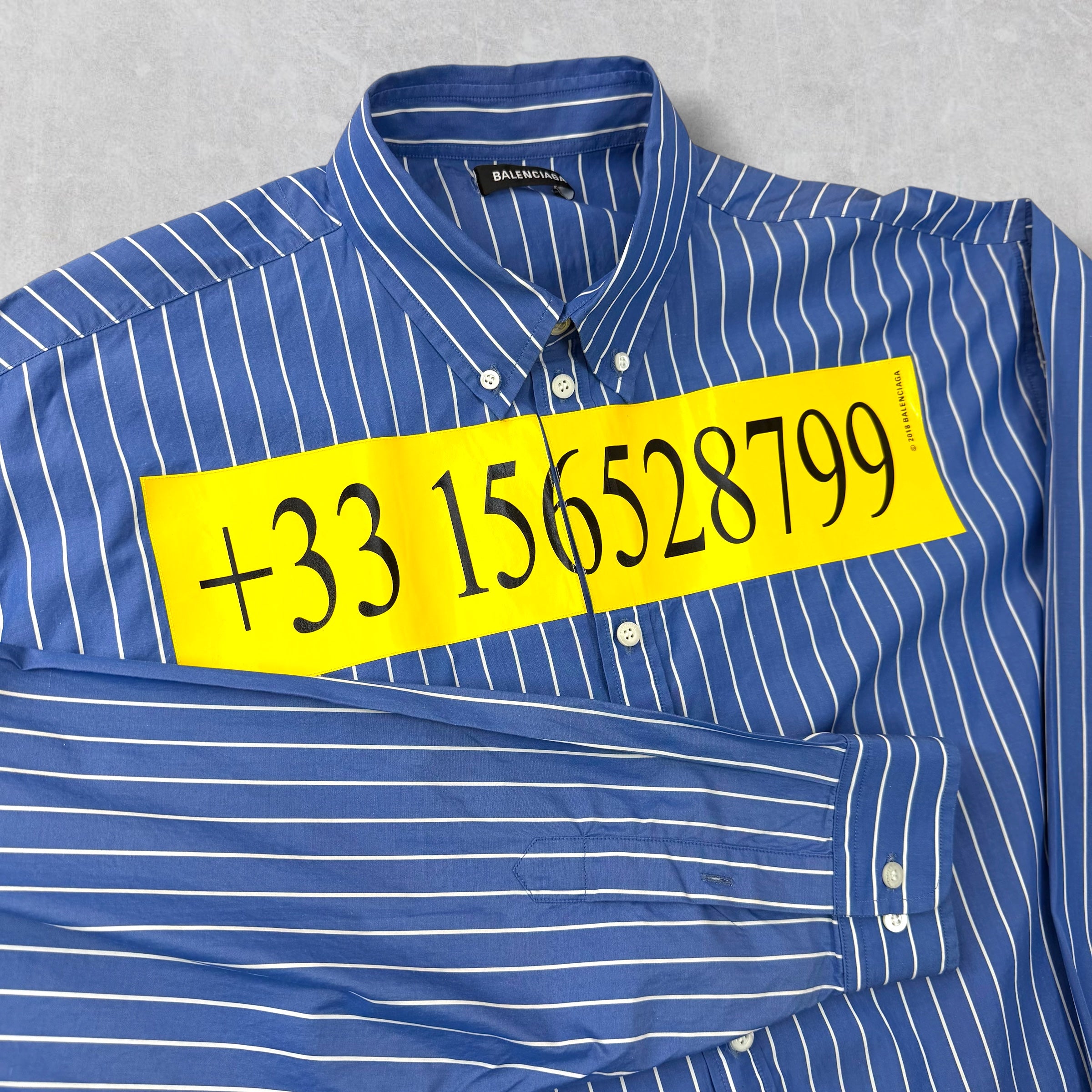Balenciaga Hotline Number Striped Shirt 37 (XL)