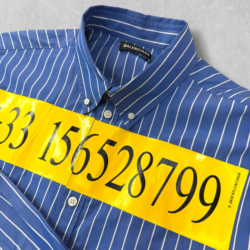 Balenciaga Hotline Number Striped Shirt 37 (XL)