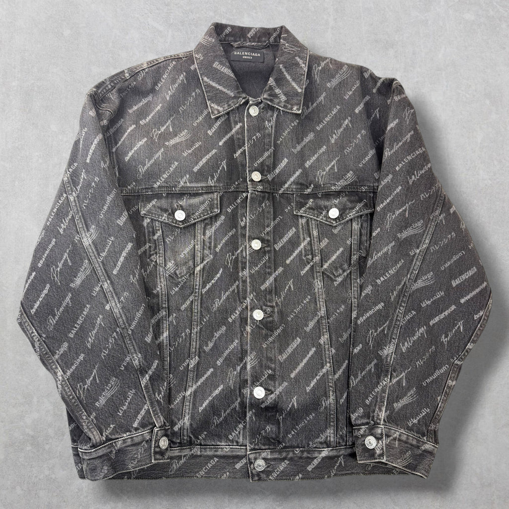 Balenciaga All Over Print Denim Jacket L (M)