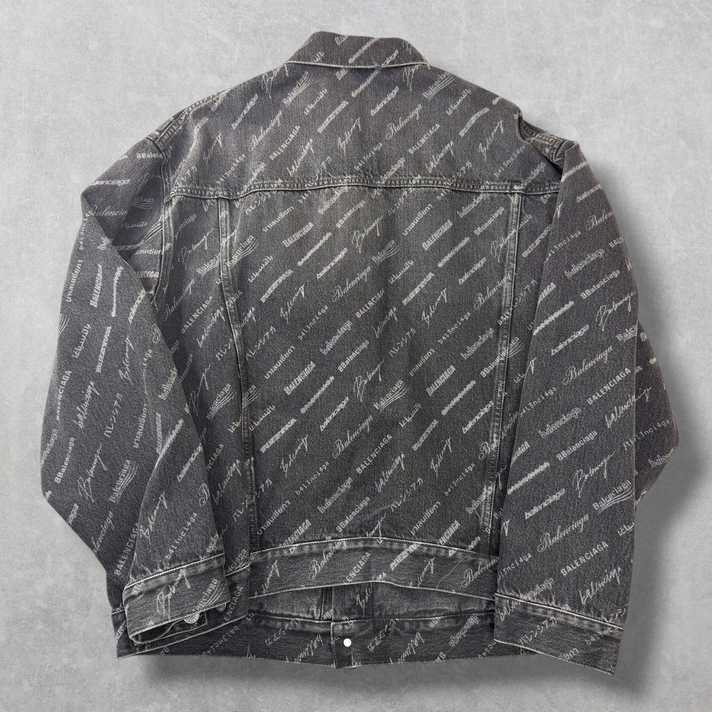 Balenciaga All Over Print Denim Jacket L (M)