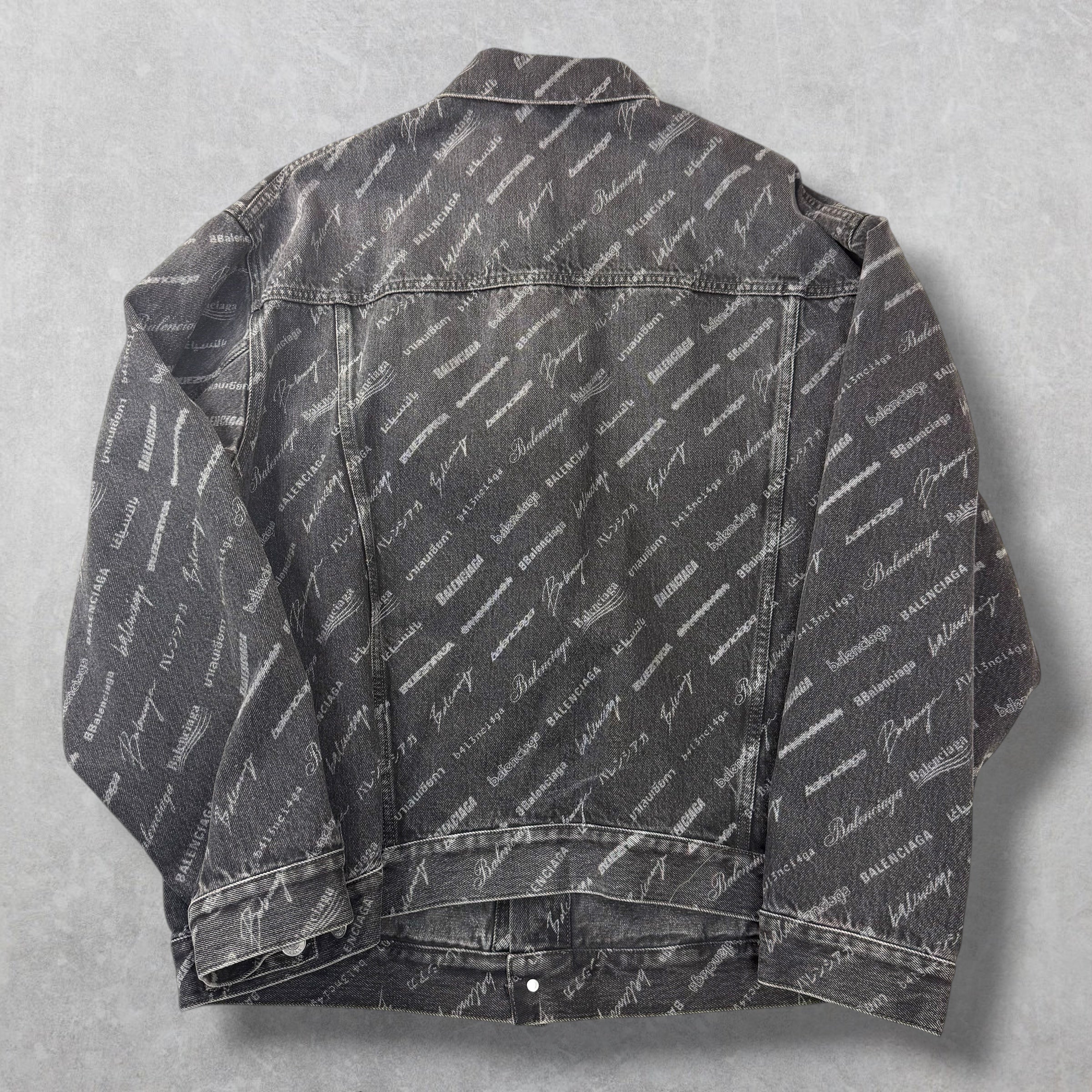 Balenciaga All Over Print Denim Jacket L (M)