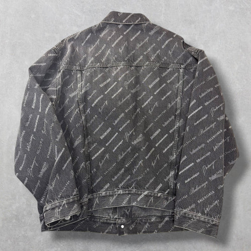 Balenciaga All Over Print Denim Jacket L (M)