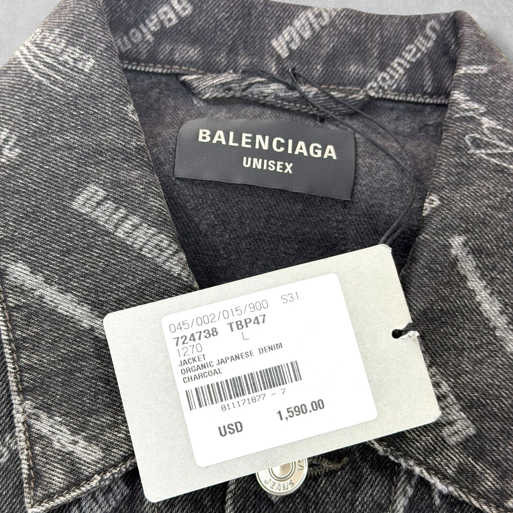 Balenciaga All Over Print Denim Jacket L (M)