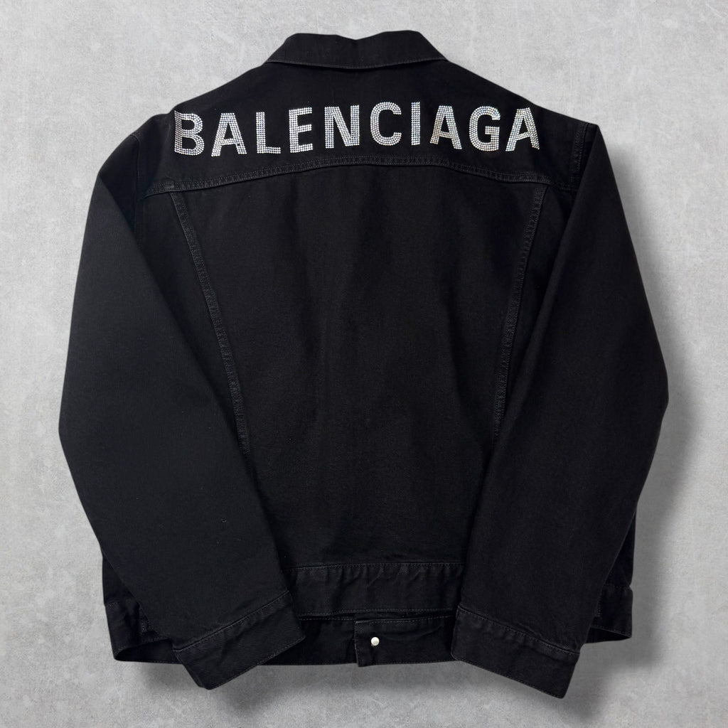 Balenciaga Crystal Logo Denim Jacket 36 (M)