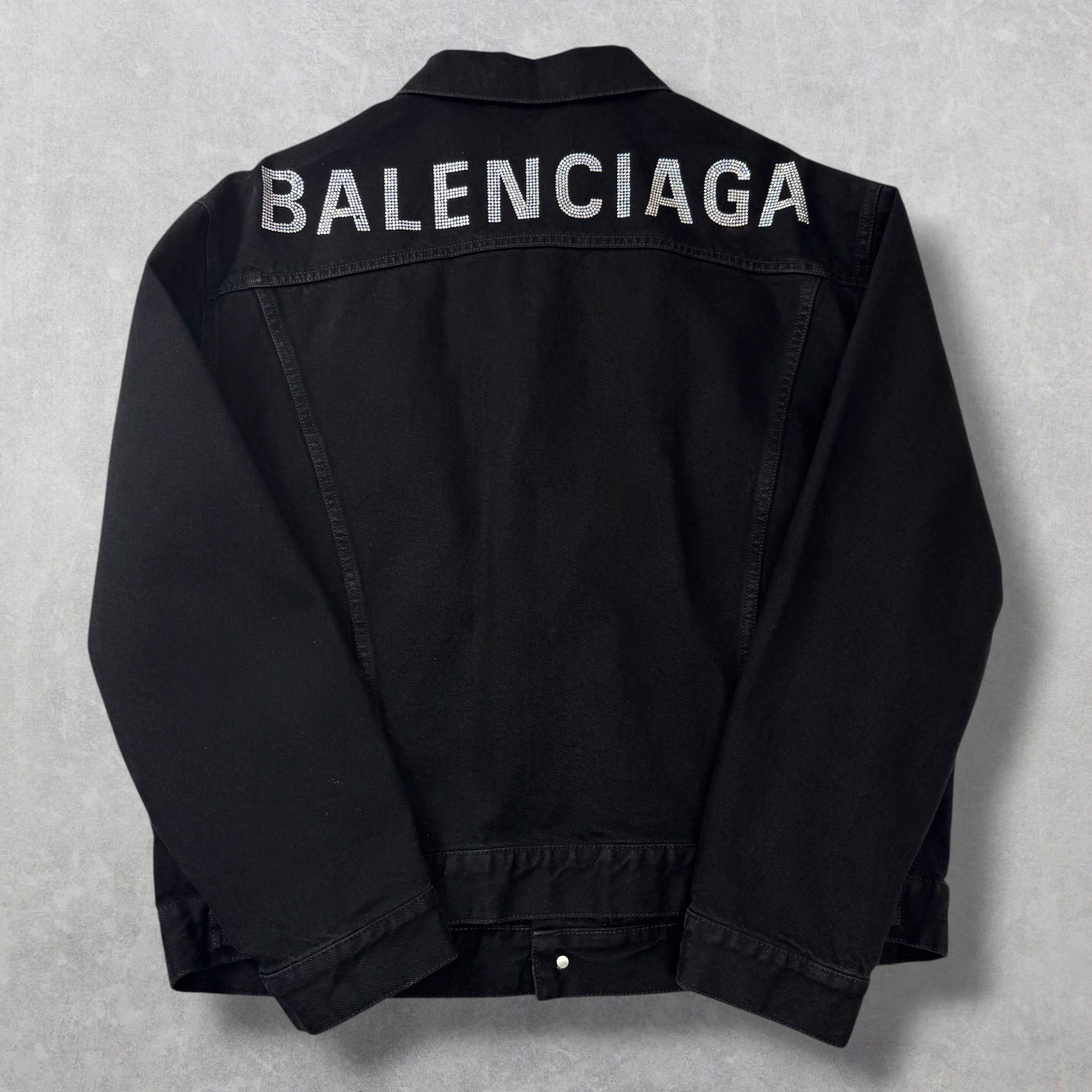 Balenciaga Crystal Logo Denim Jacket 36 (M)