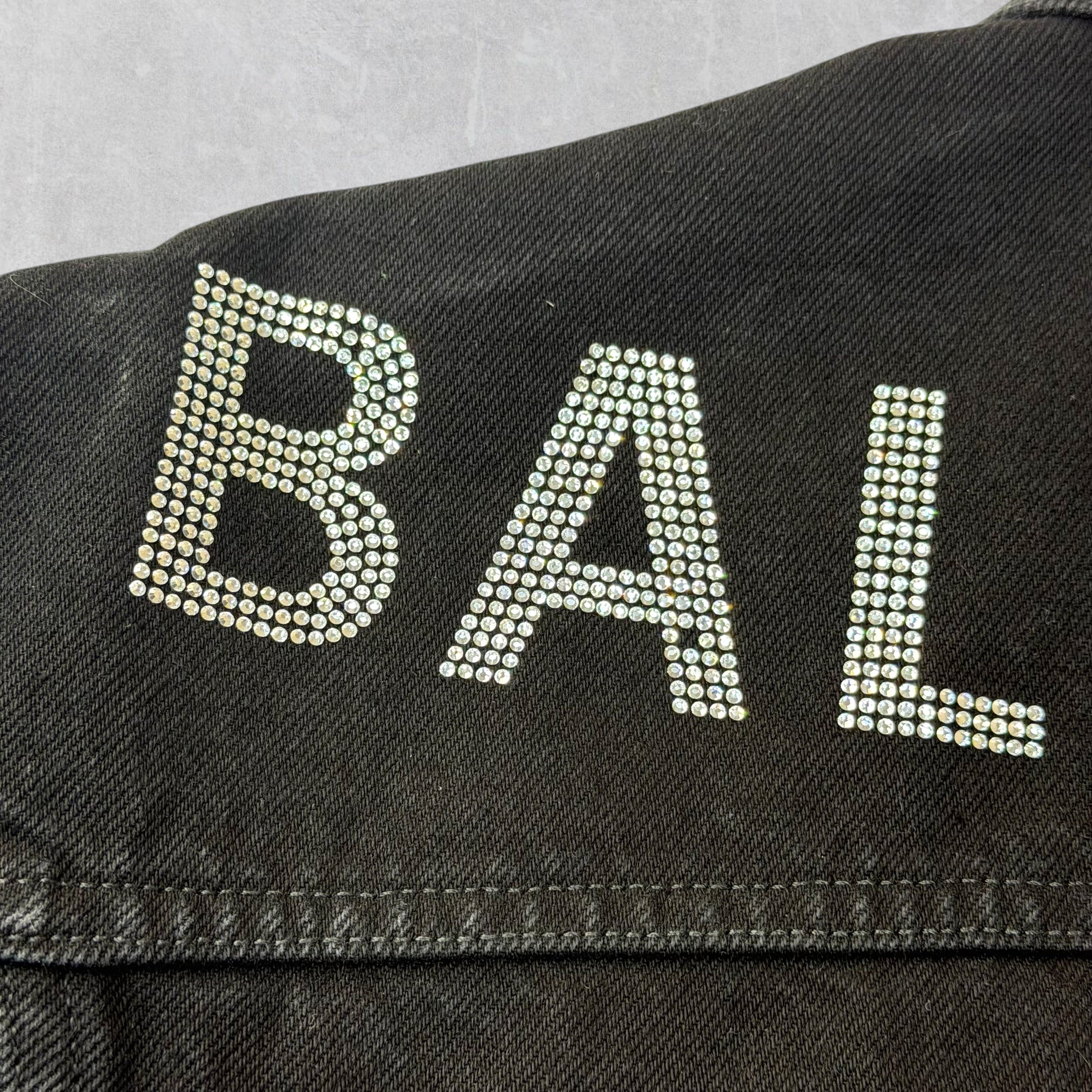 Balenciaga Crystal Logo Denim Jacket 36 (M)