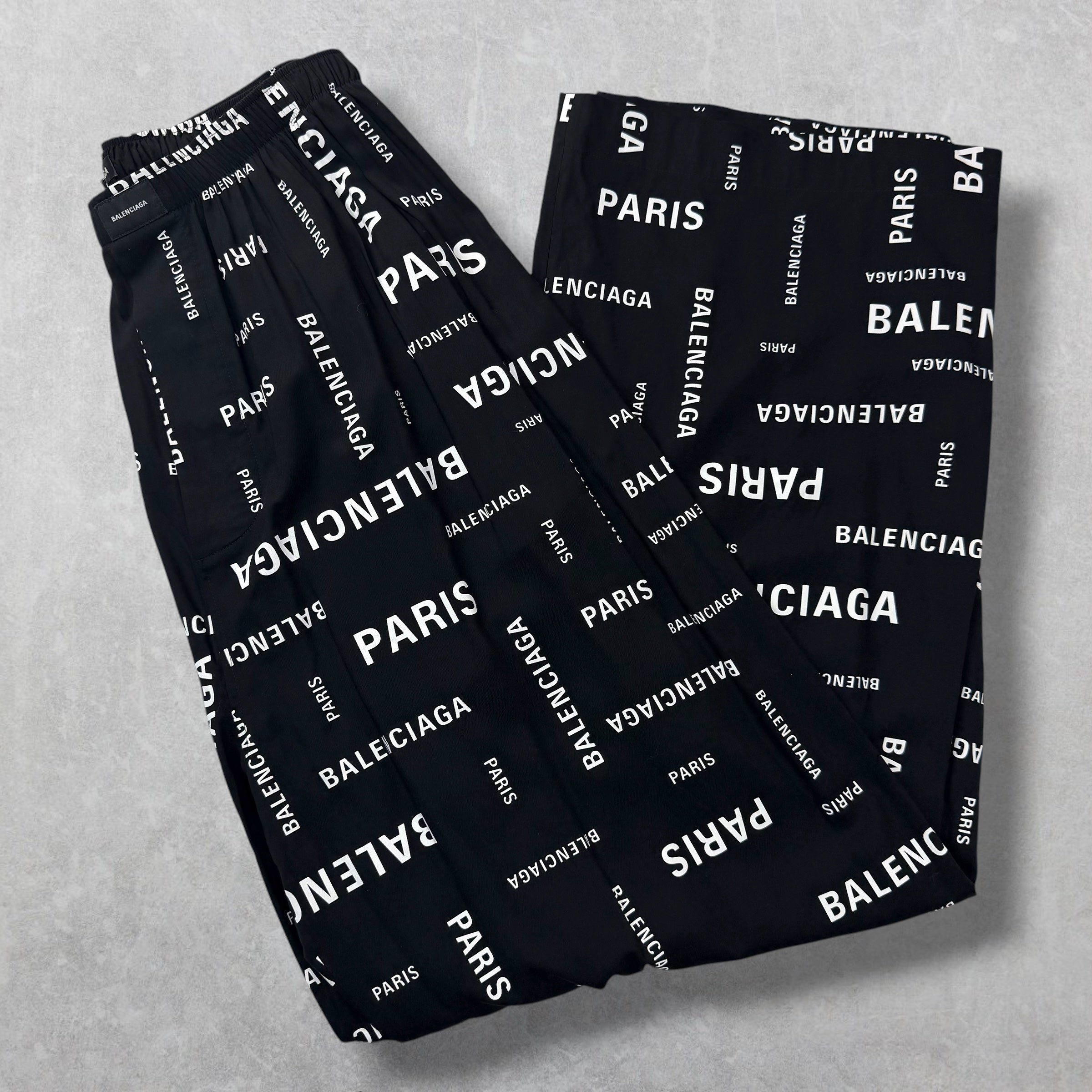 Balenciaga All Over Diagonal Logo Pajama Pants L