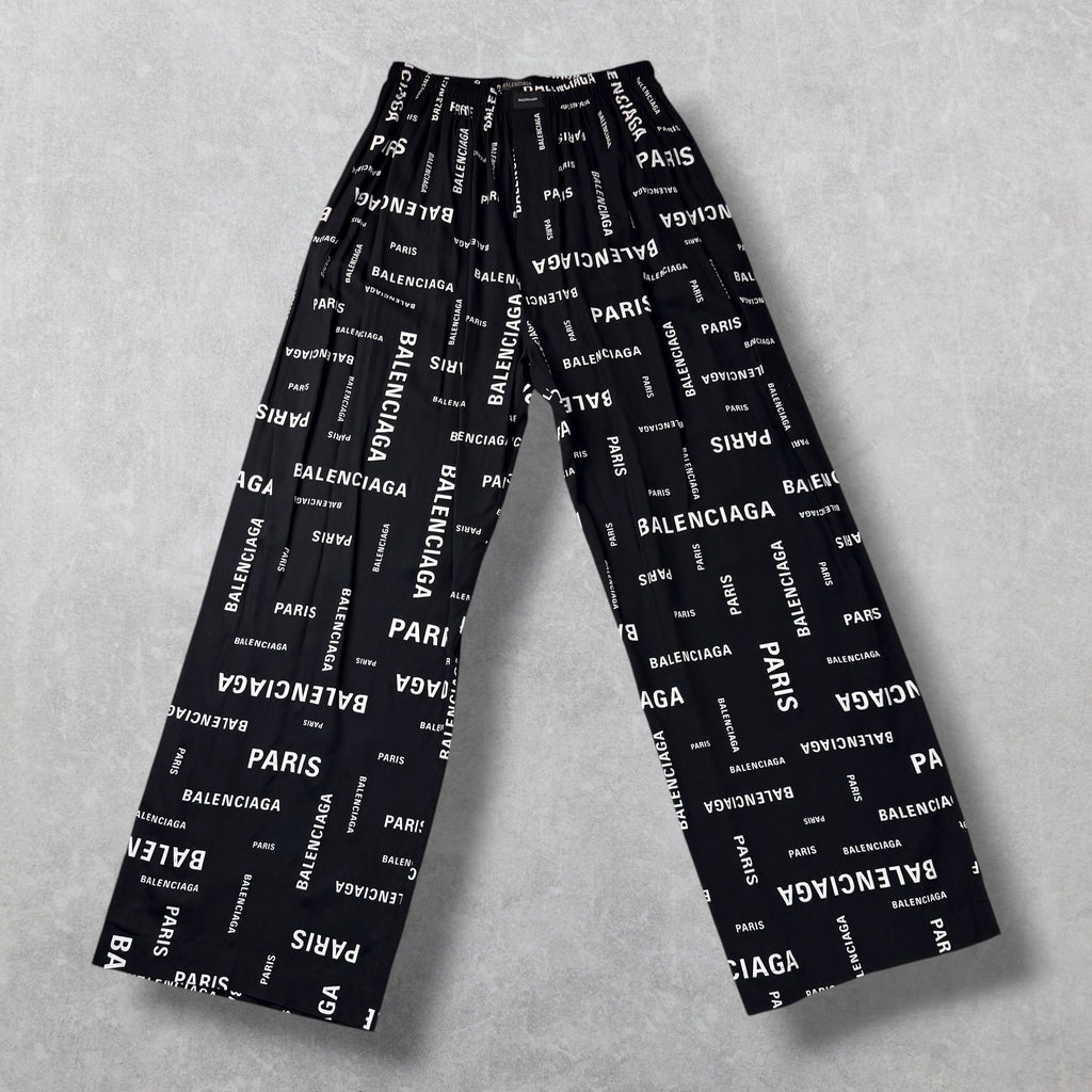Balenciaga All Over Diagonal Logo Pajama Pants L