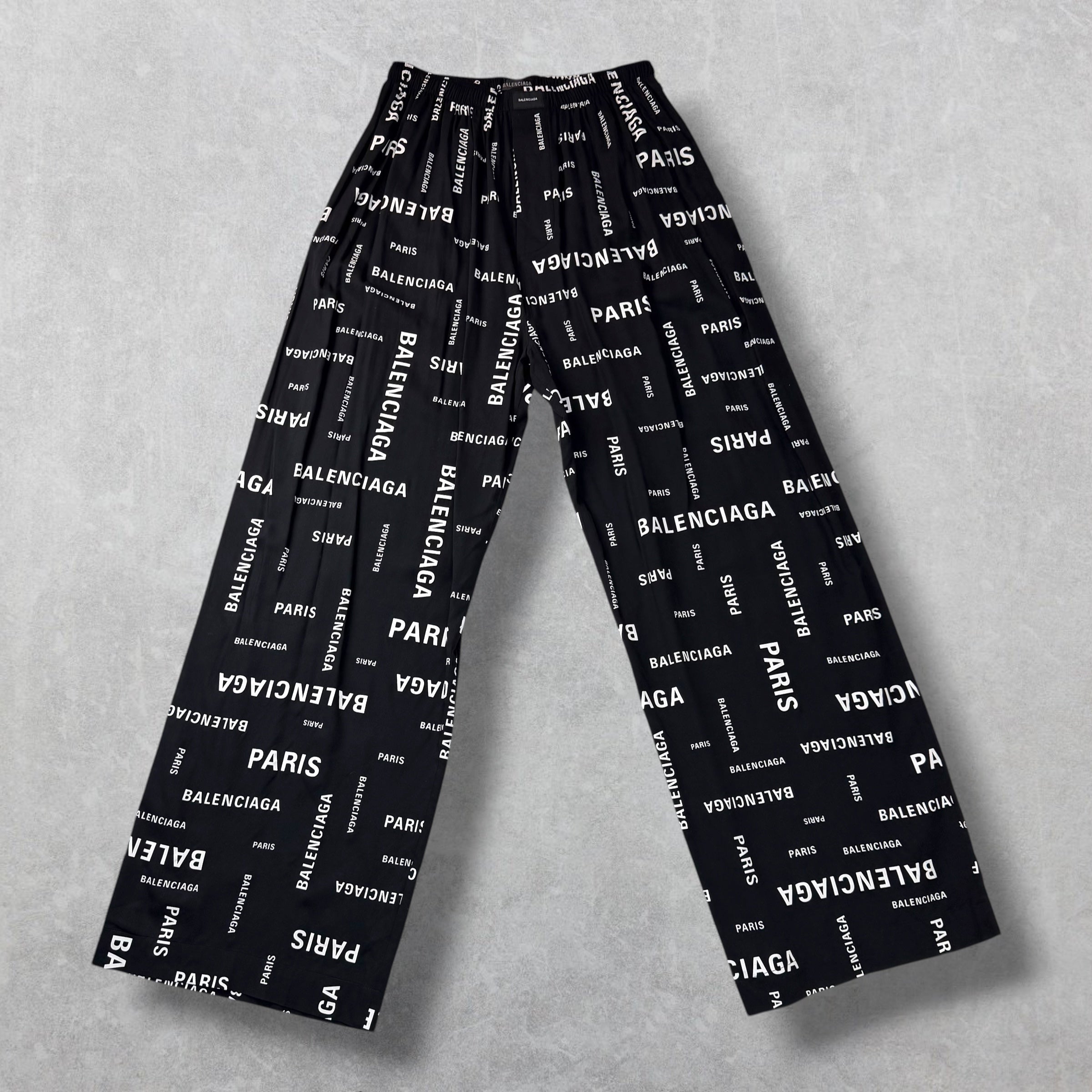 Balenciaga All Over Diagonal Logo Pajama Pants L