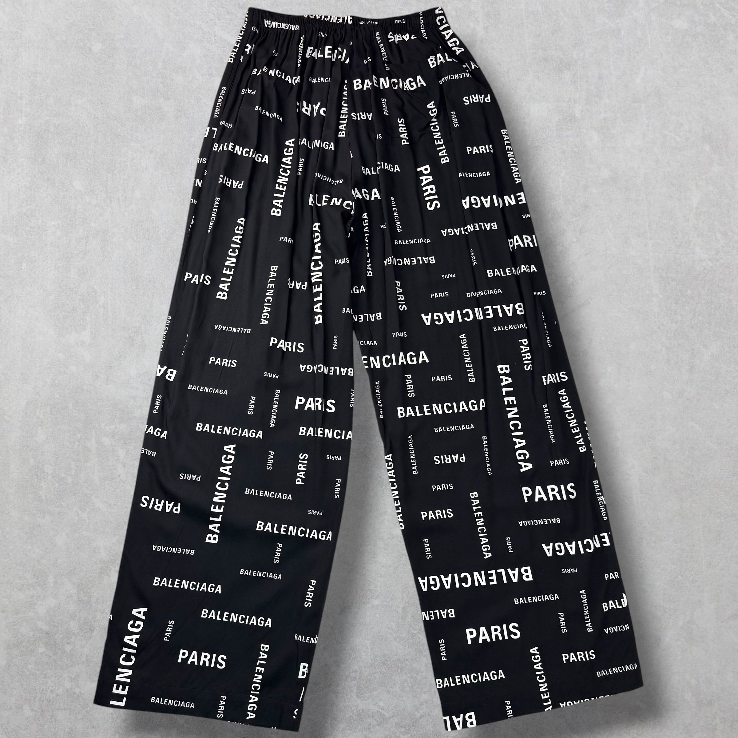 Balenciaga All Over Diagonal Logo Pajama Pants L