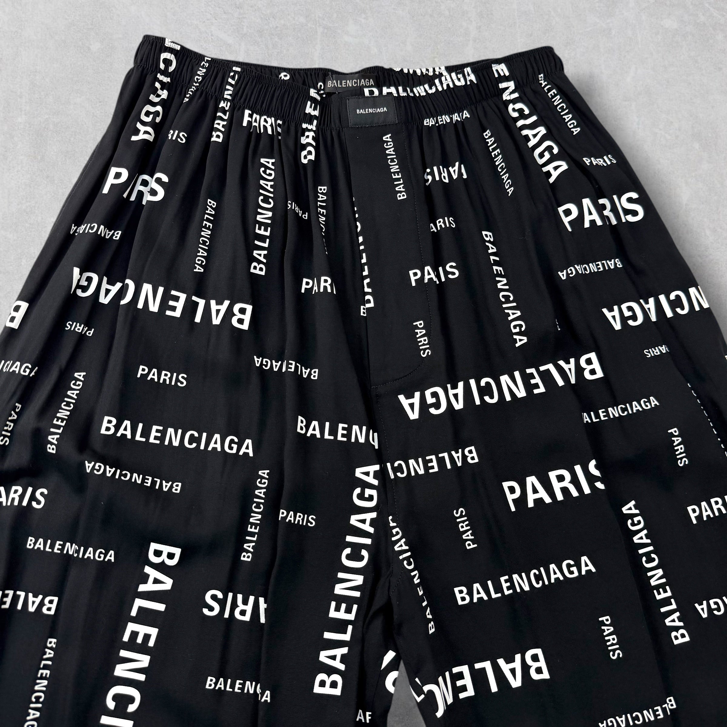Balenciaga All Over Diagonal Logo Pajama Pants L