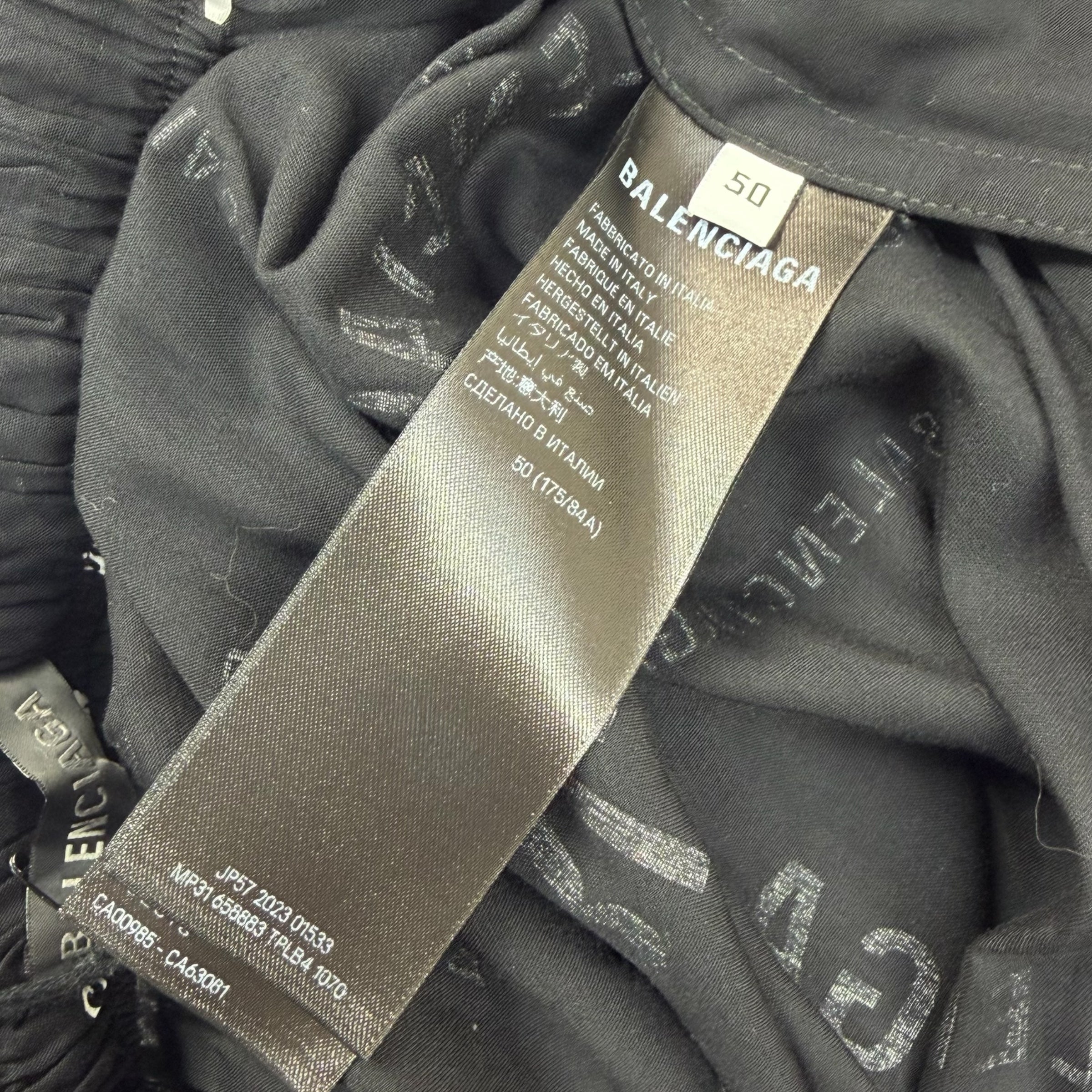 Balenciaga All Over Diagonal Logo Pajama Pants L