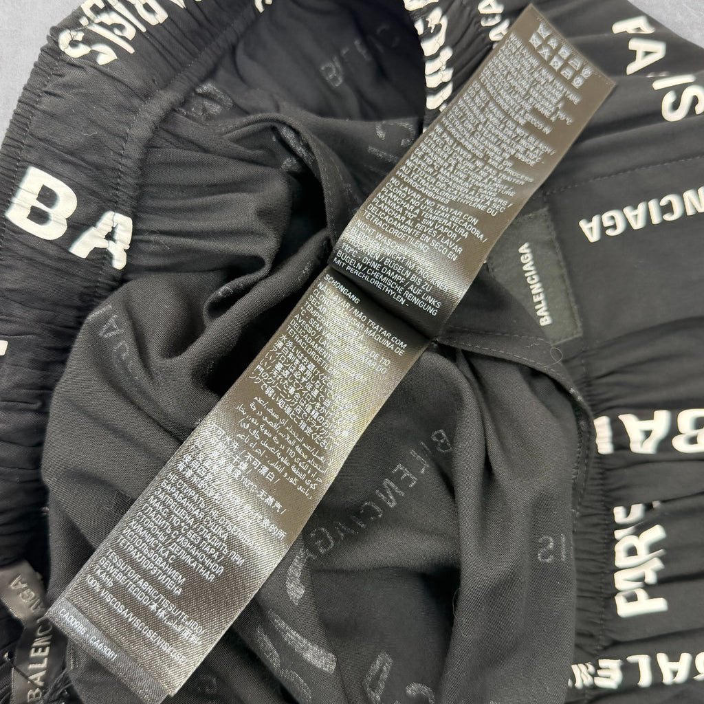 Balenciaga All Over Diagonal Logo Pajama Pants L