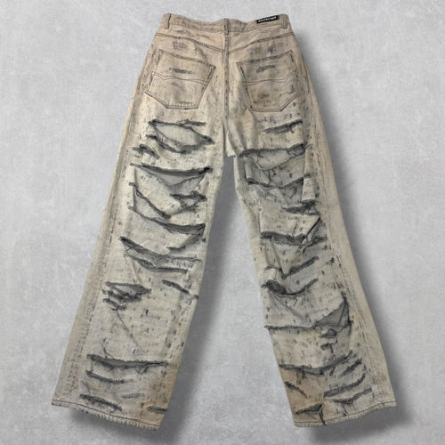 Balenciaga Super Destroyed Baggy Grey Jeans M (34)