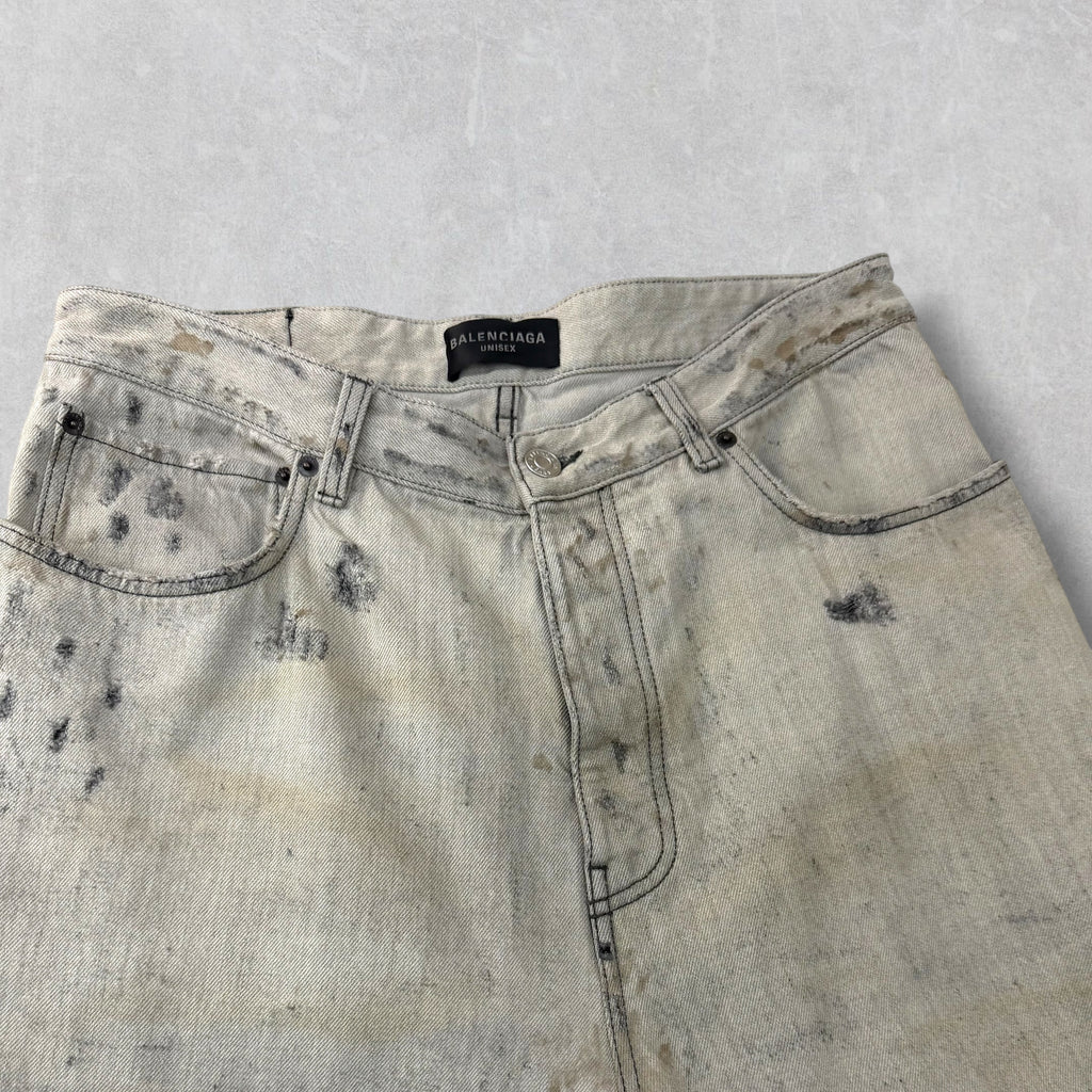 Balenciaga Super Destroyed Baggy Grey Jeans M (34)