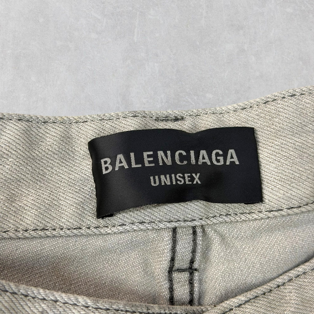 Balenciaga Super Destroyed Baggy Grey Jeans M (34)
