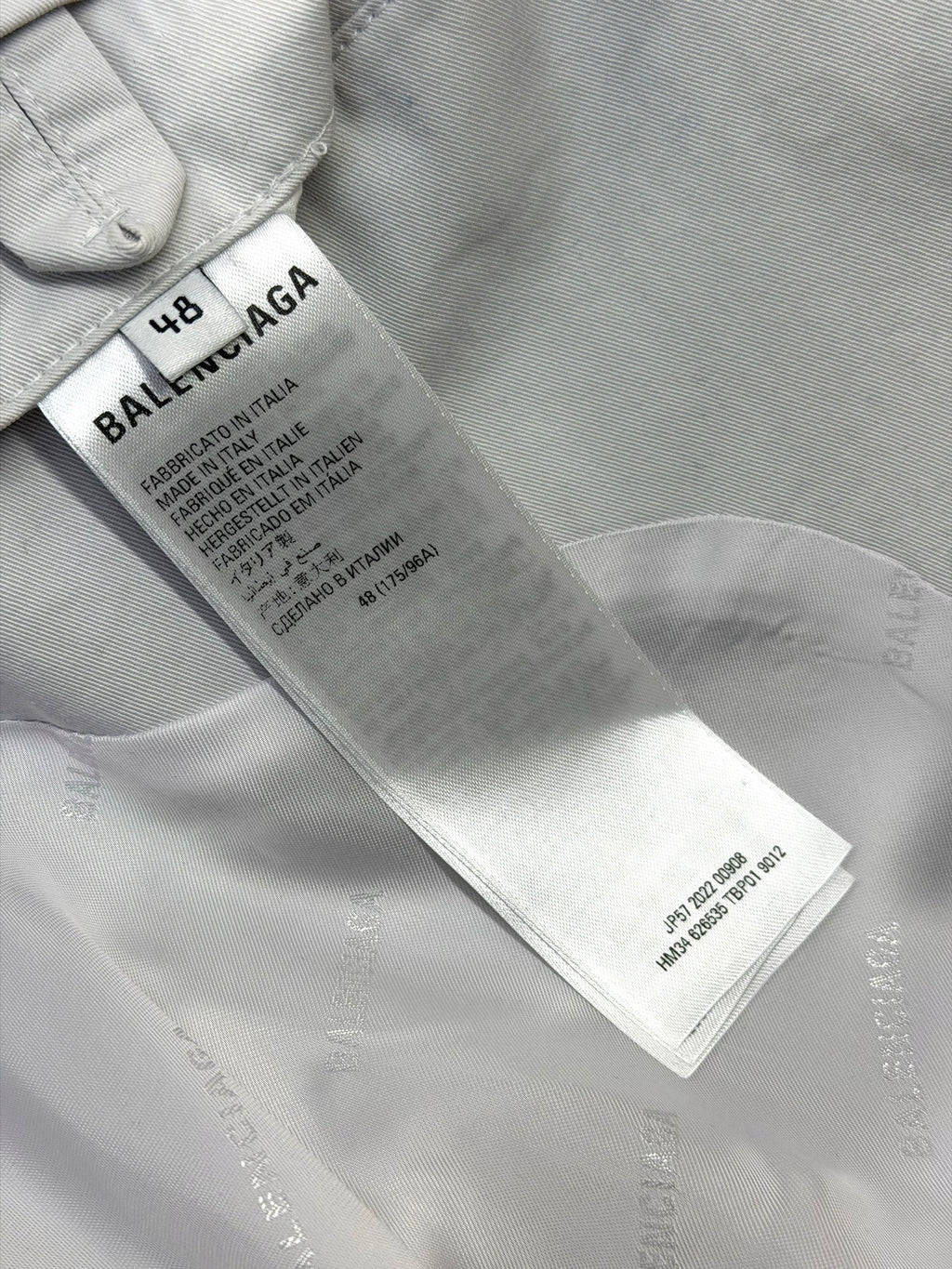 Balenciaga Grey Trench Coat 48 (M)