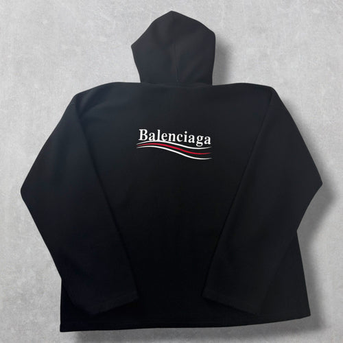 Balenciaga Political Embroidered Logo Fleece Hoodie M (XXXL)