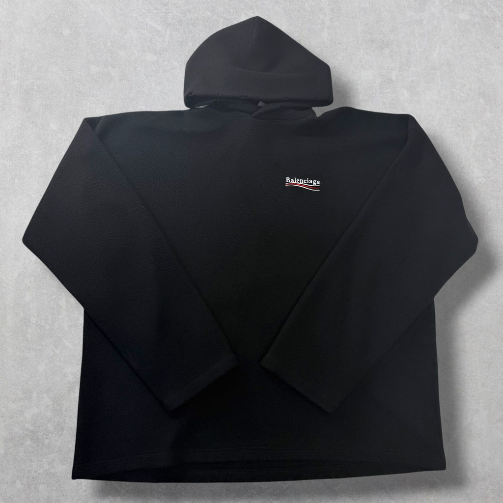 Balenciaga Political Embroidered Logo Fleece Hoodie M (XXXL)