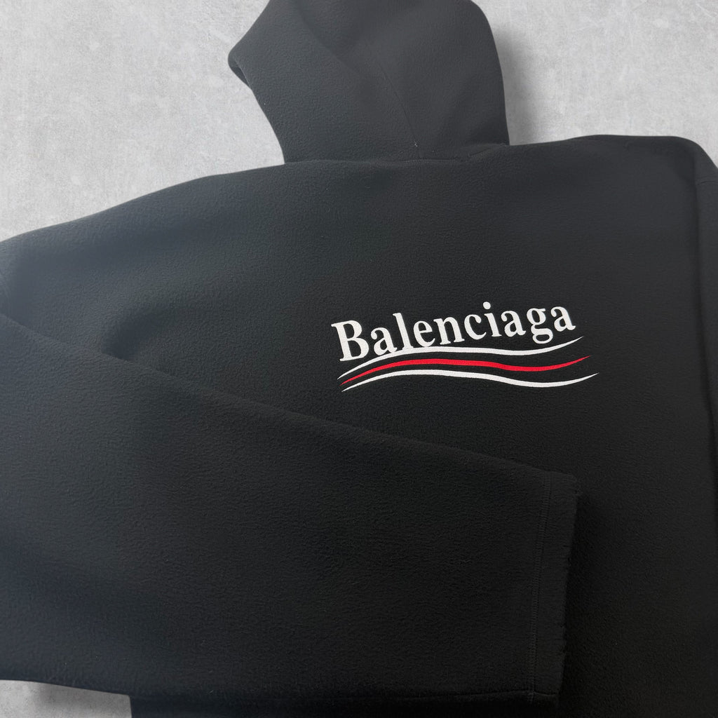 Balenciaga Political Embroidered Logo Fleece Hoodie M (XXXL)