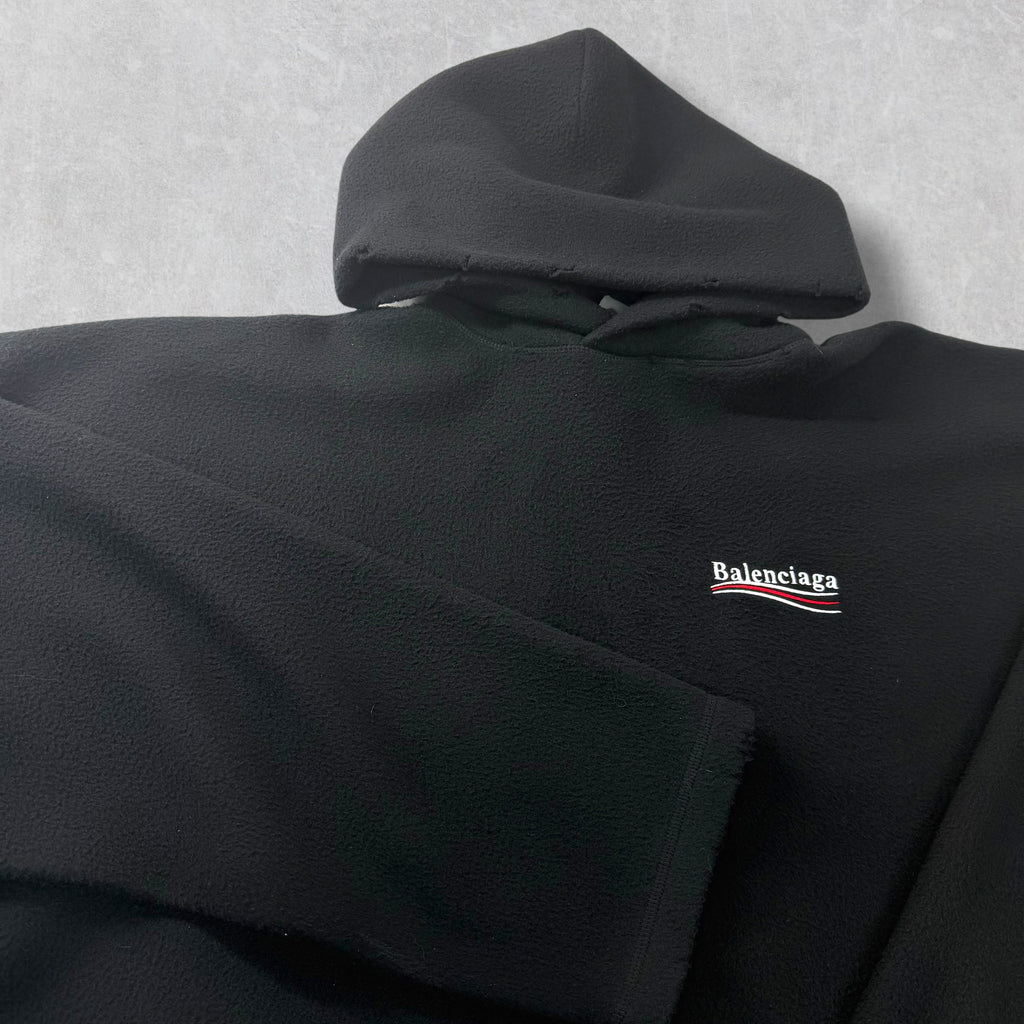 Balenciaga Political Embroidered Logo Fleece Hoodie M (XXXL)