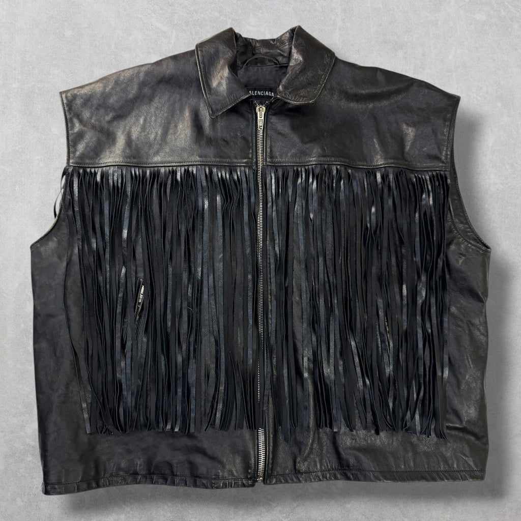 Balenciaga Fringe Taxi Leather Vest 44 (XXXL)