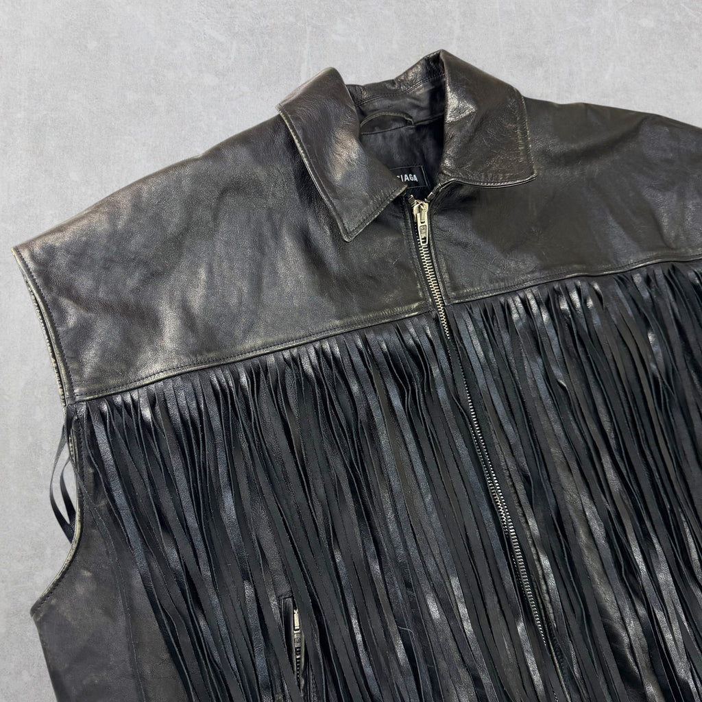 Balenciaga Fringe Taxi Leather Vest 44 (XXXL)