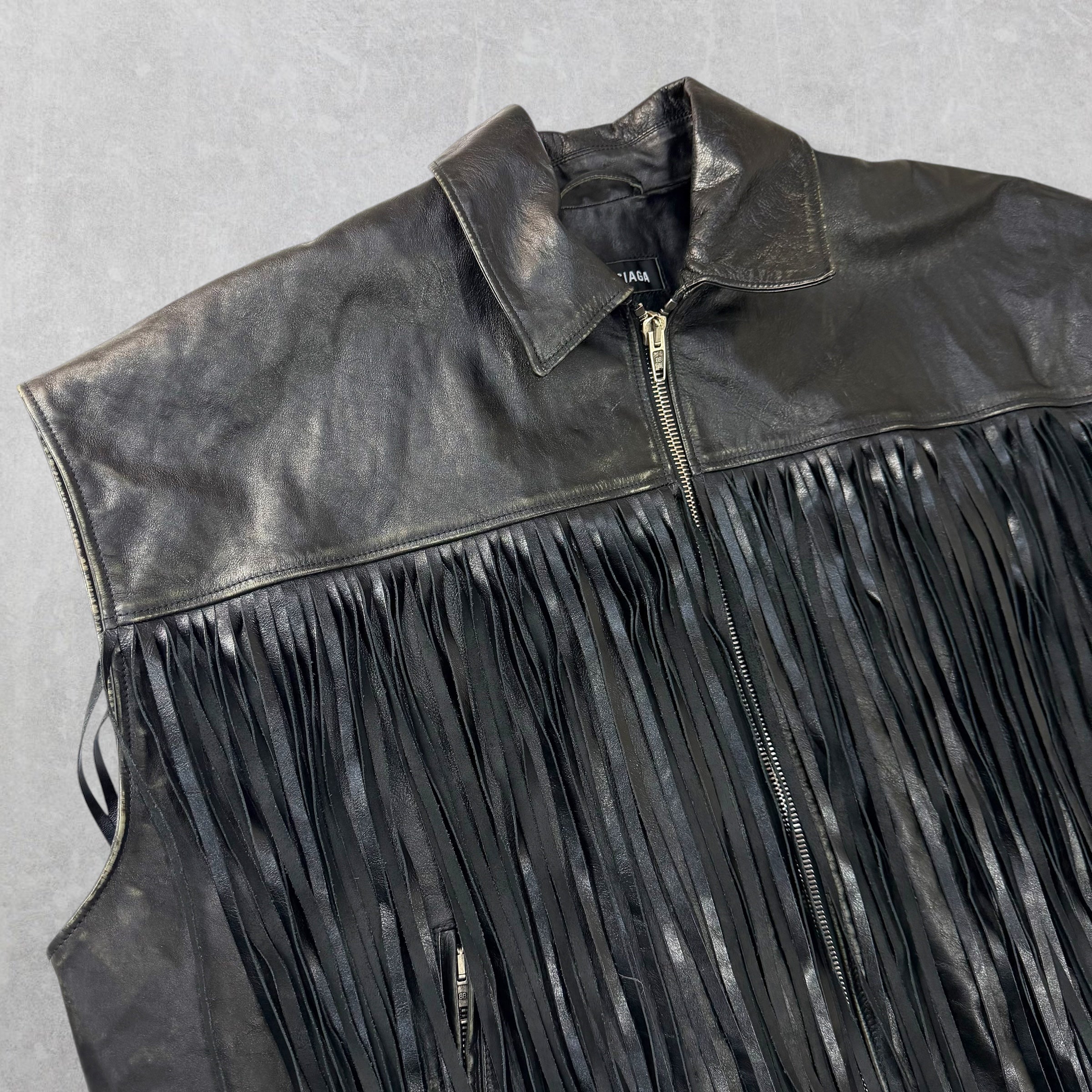 Balenciaga Fringe Taxi Leather Vest 44 (XXXL)