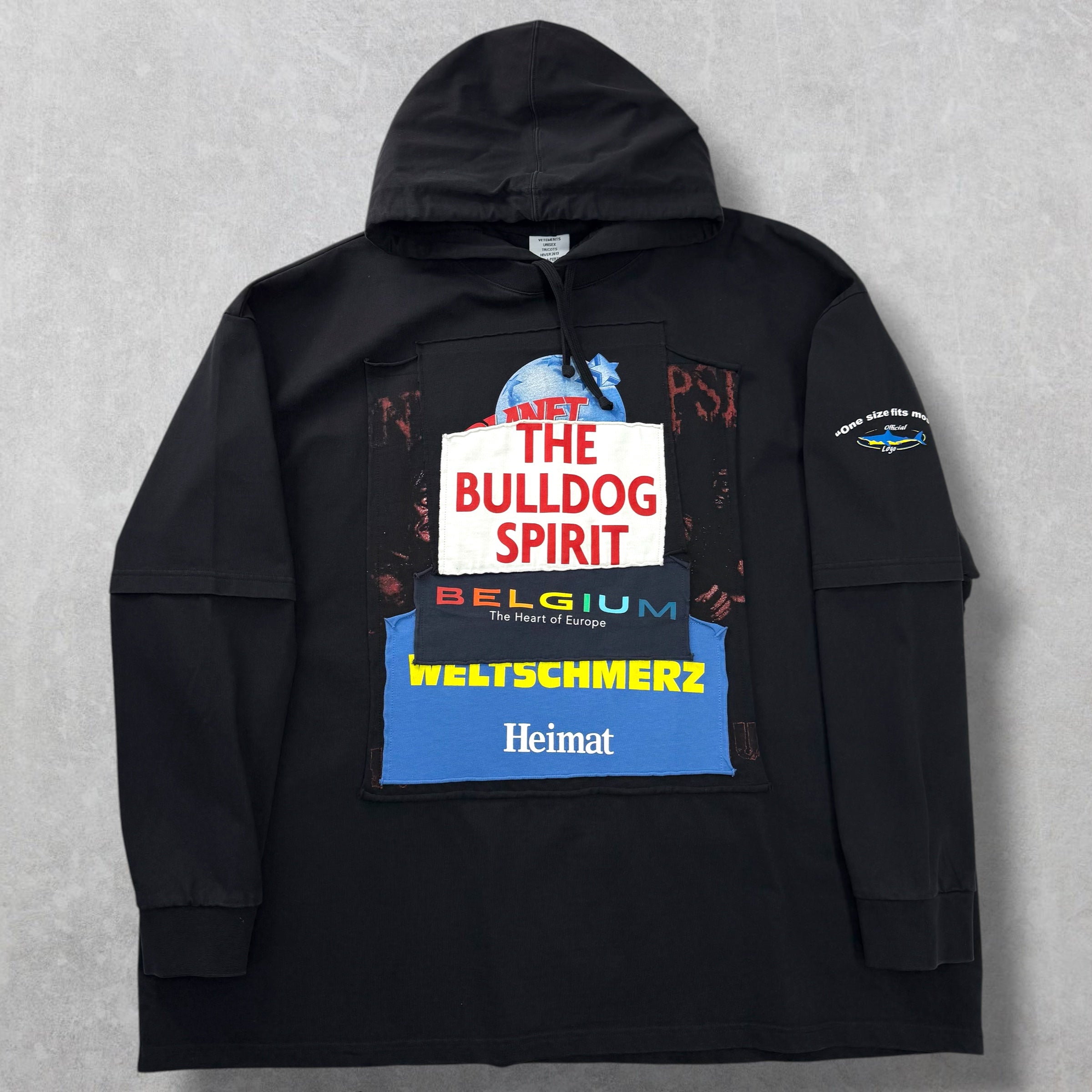 Vetements "Bulldog Spirit" Patch Hoodie L (XXL)