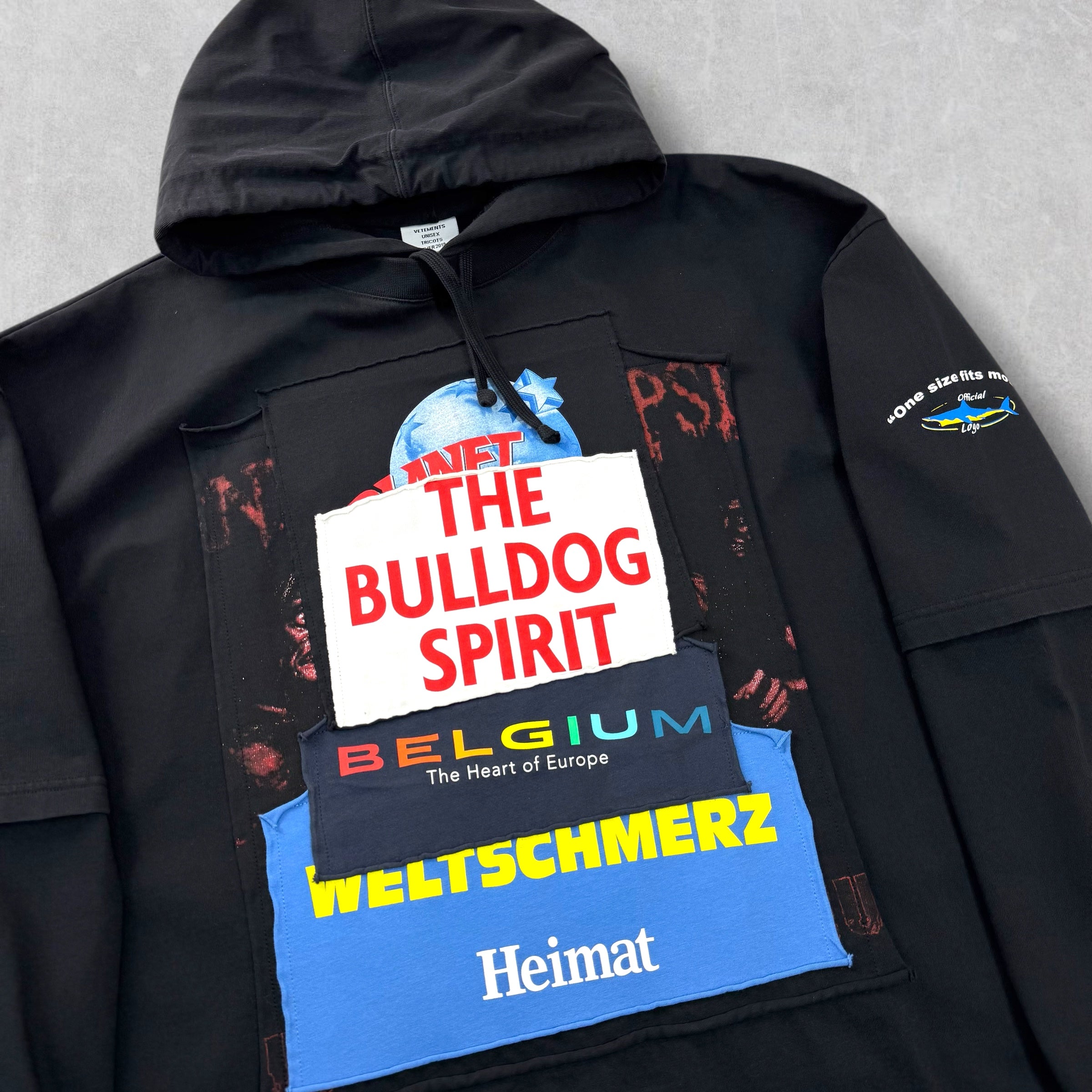 Vetements "Bulldog Spirit" Patch Hoodie L (XXL)
