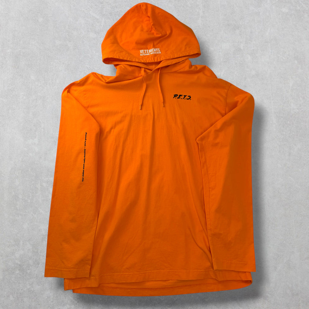 Vetements Orange P.E.T.S. Hoodie M (L)