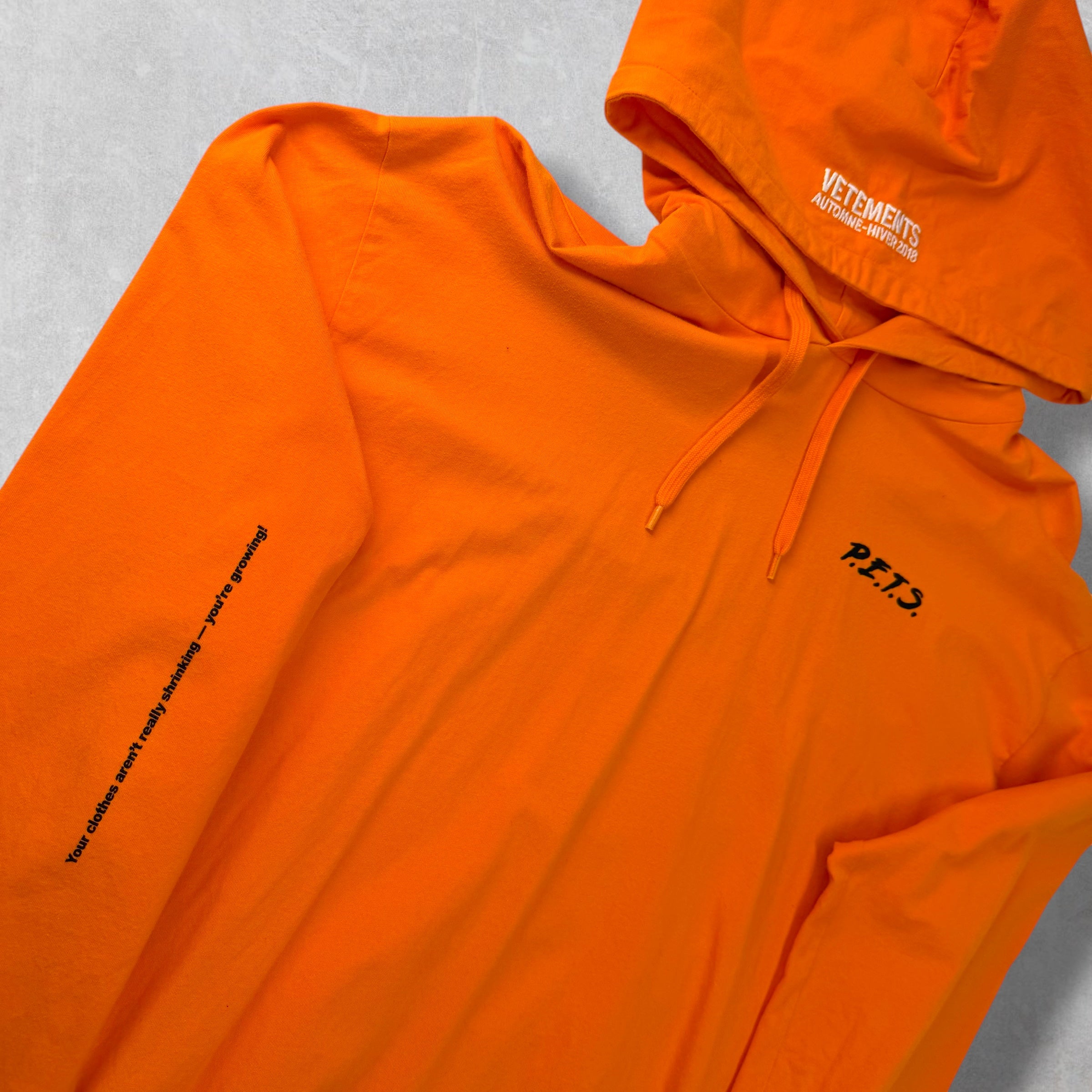 Vetements Orange P.E.T.S. Hoodie M (L)