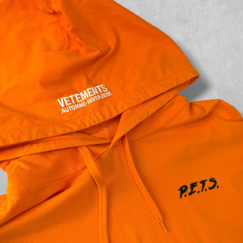 Vetements Orange P.E.T.S. Hoodie M (L)