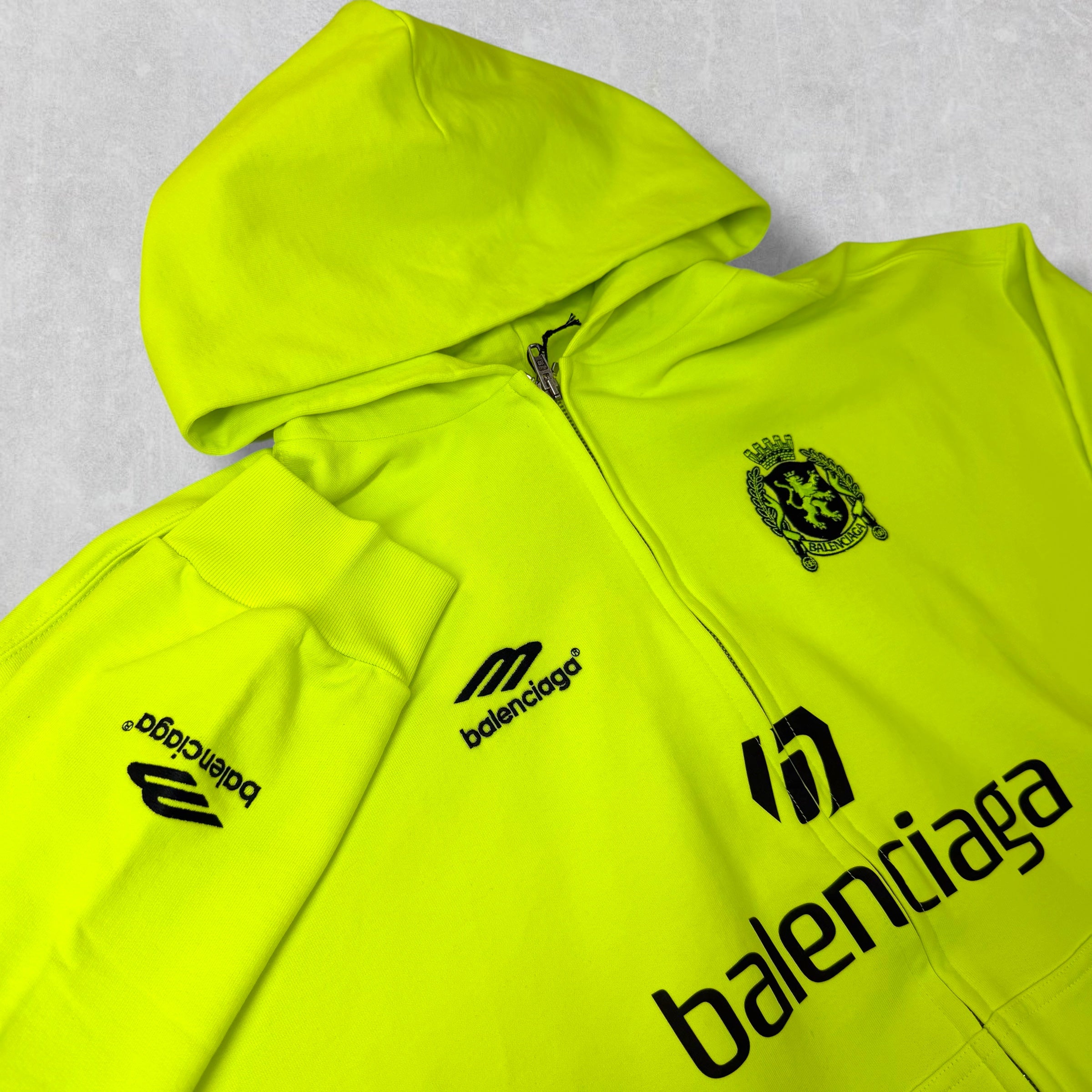 Balenciaga Paris Soccer Zip Up Neon S (L)
